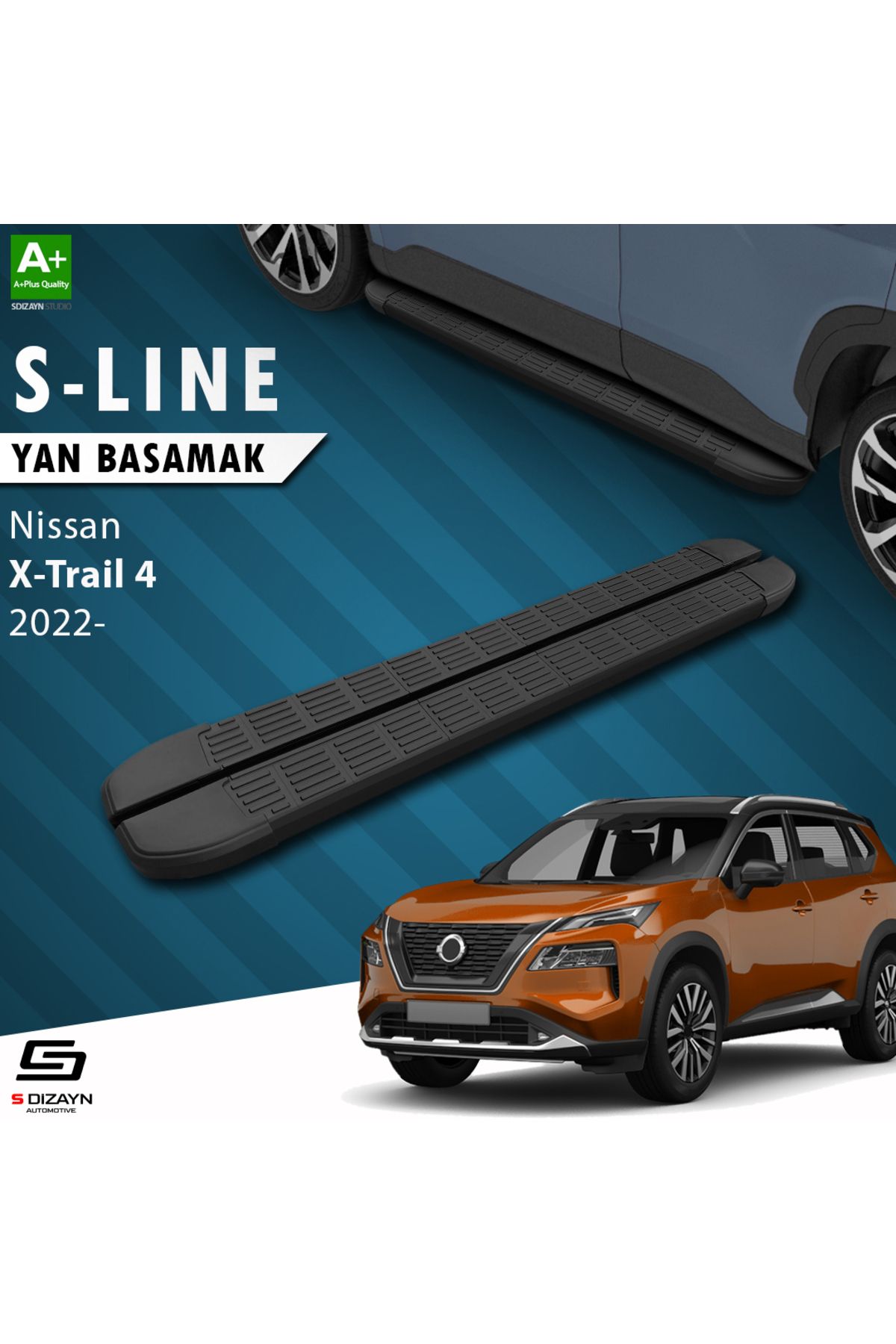 S Dizayn S-Dizayn Nissan X-Trail T33 S-Line Siyah Yan Basamak 183 Cm 2022 Üzeri A+ Kalite