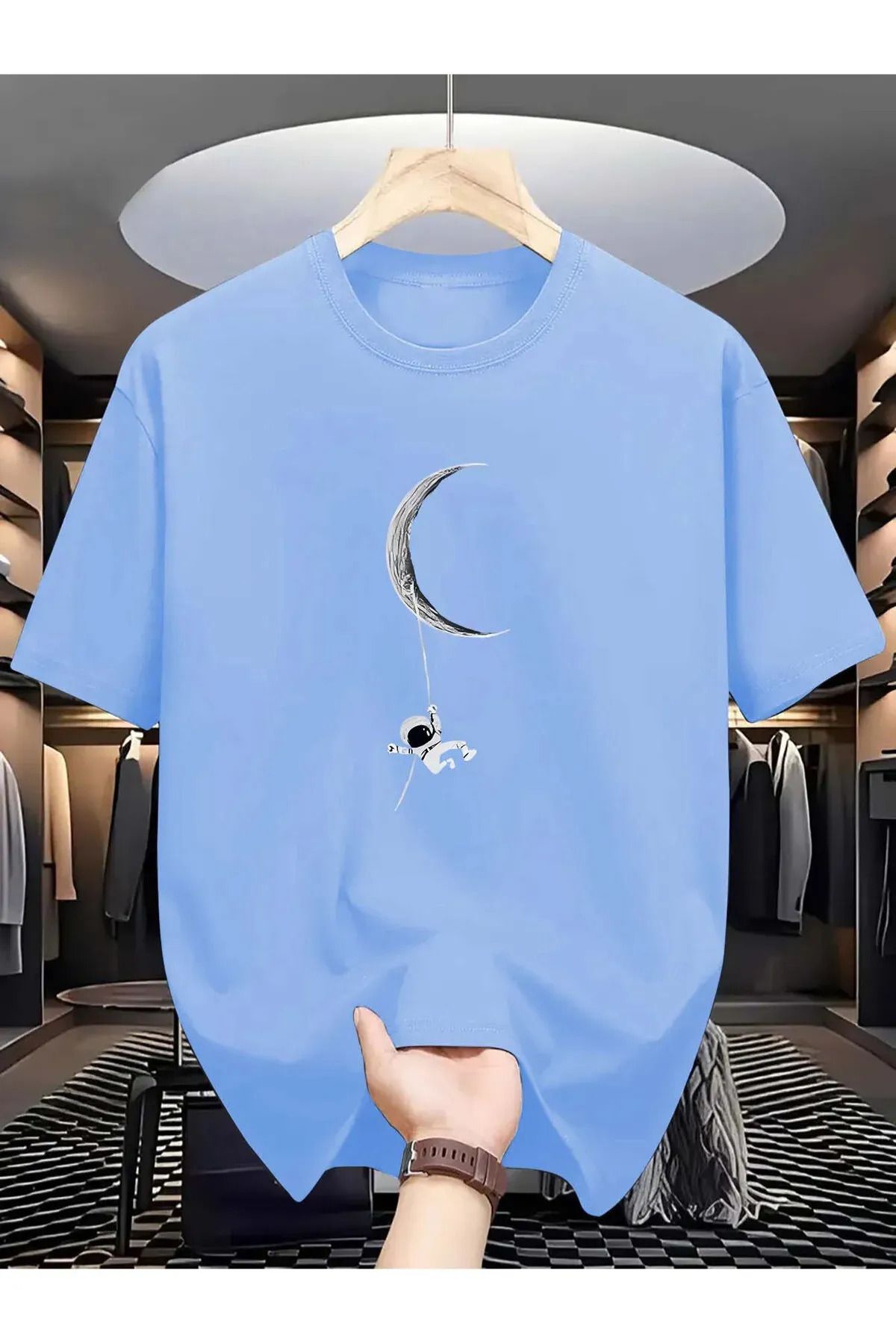 FeaR LeeS Moon Baskılı Oversize T-shirt