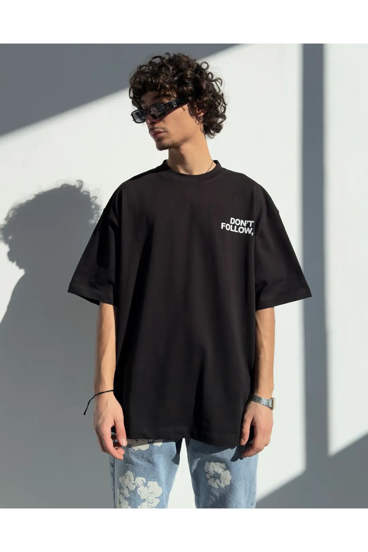 XPUPPETWEAR Don't Follow Baskılı Oversize Tişört