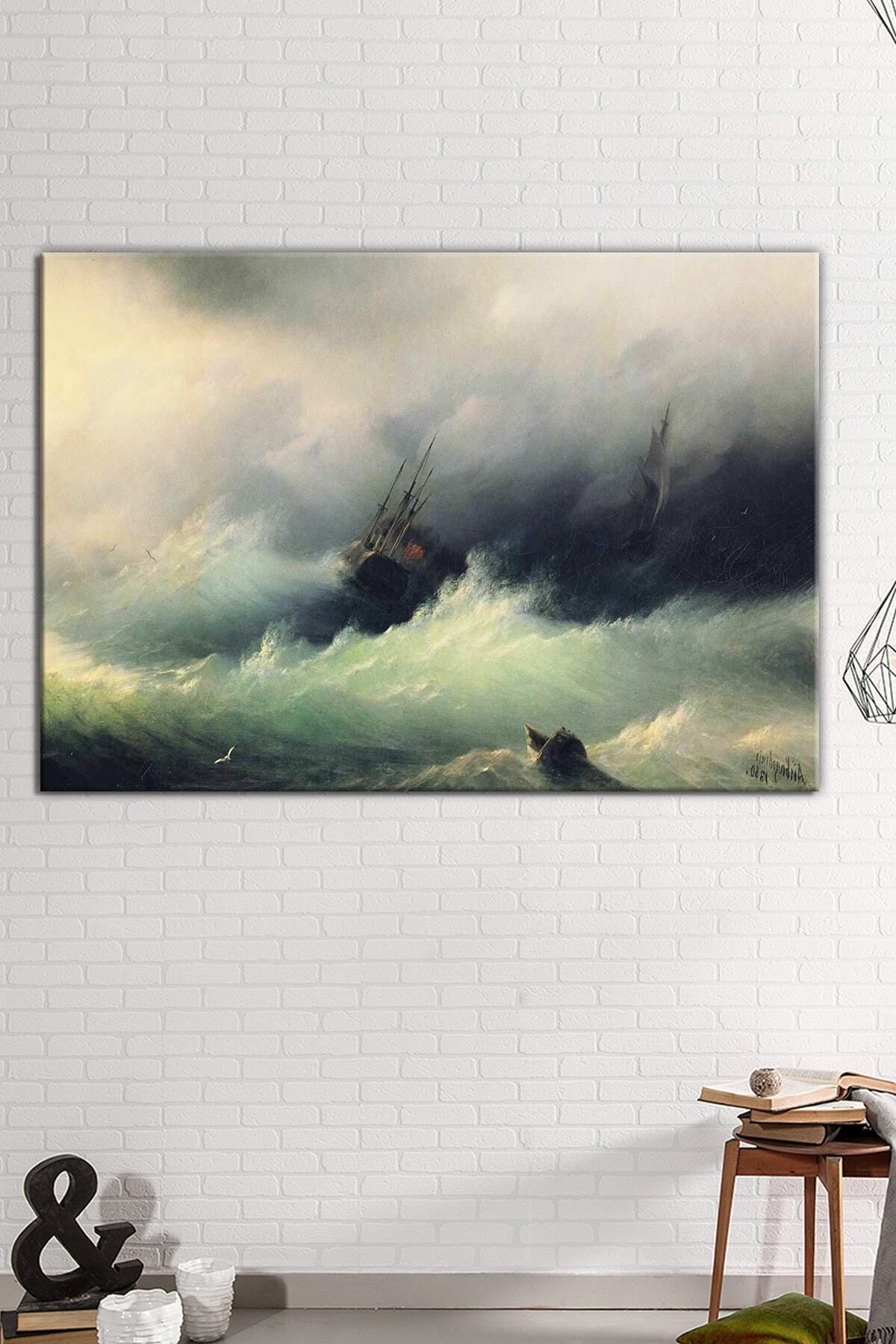 Morfil Sanat Atölyesi Ivan Aivazovsky Sailing Ship Kanvas Tablo
