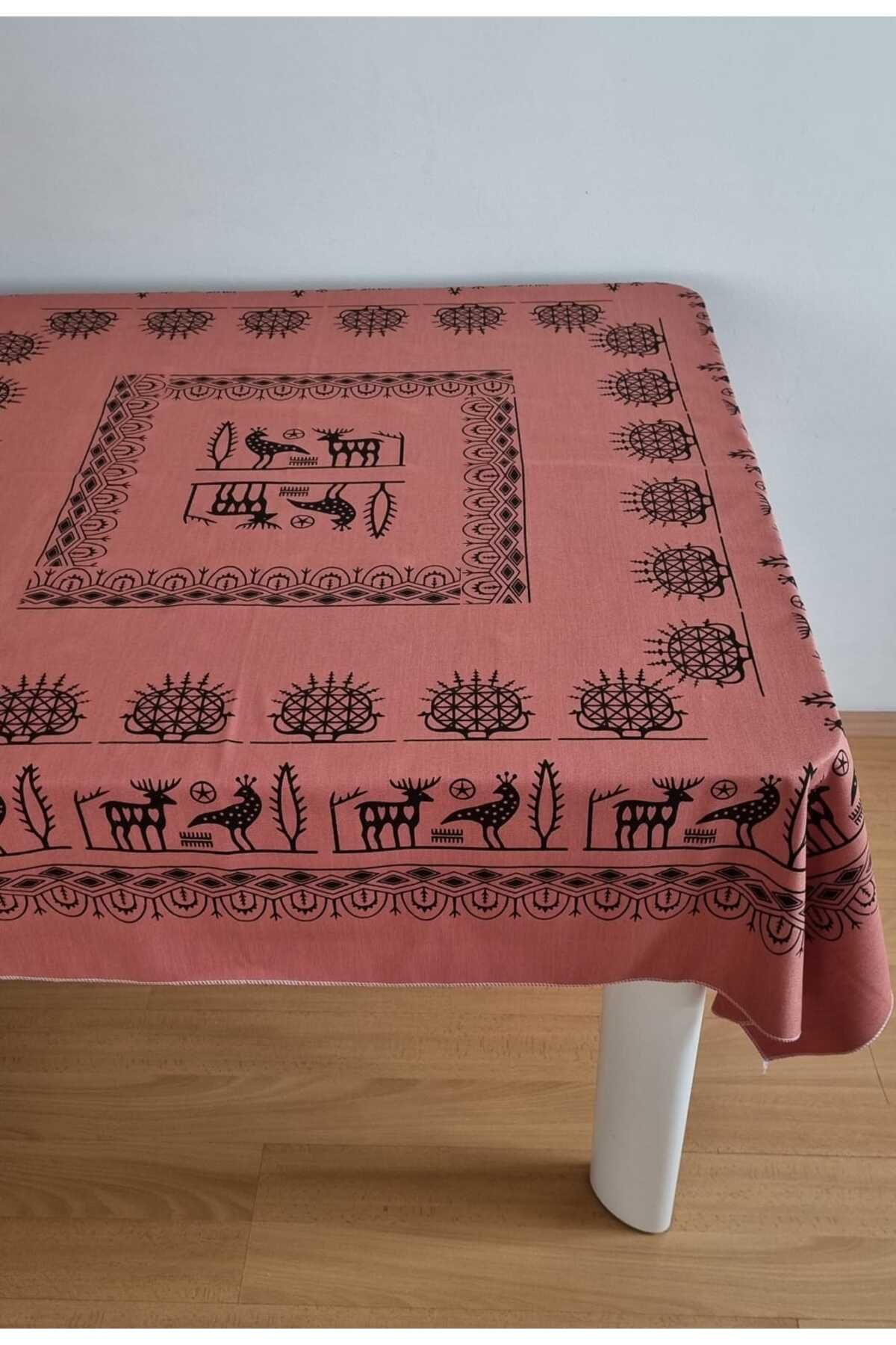 Milenam Etnik Desenli Kare Sofra Bezi Piknik Örtüsü Masa Örtüsü