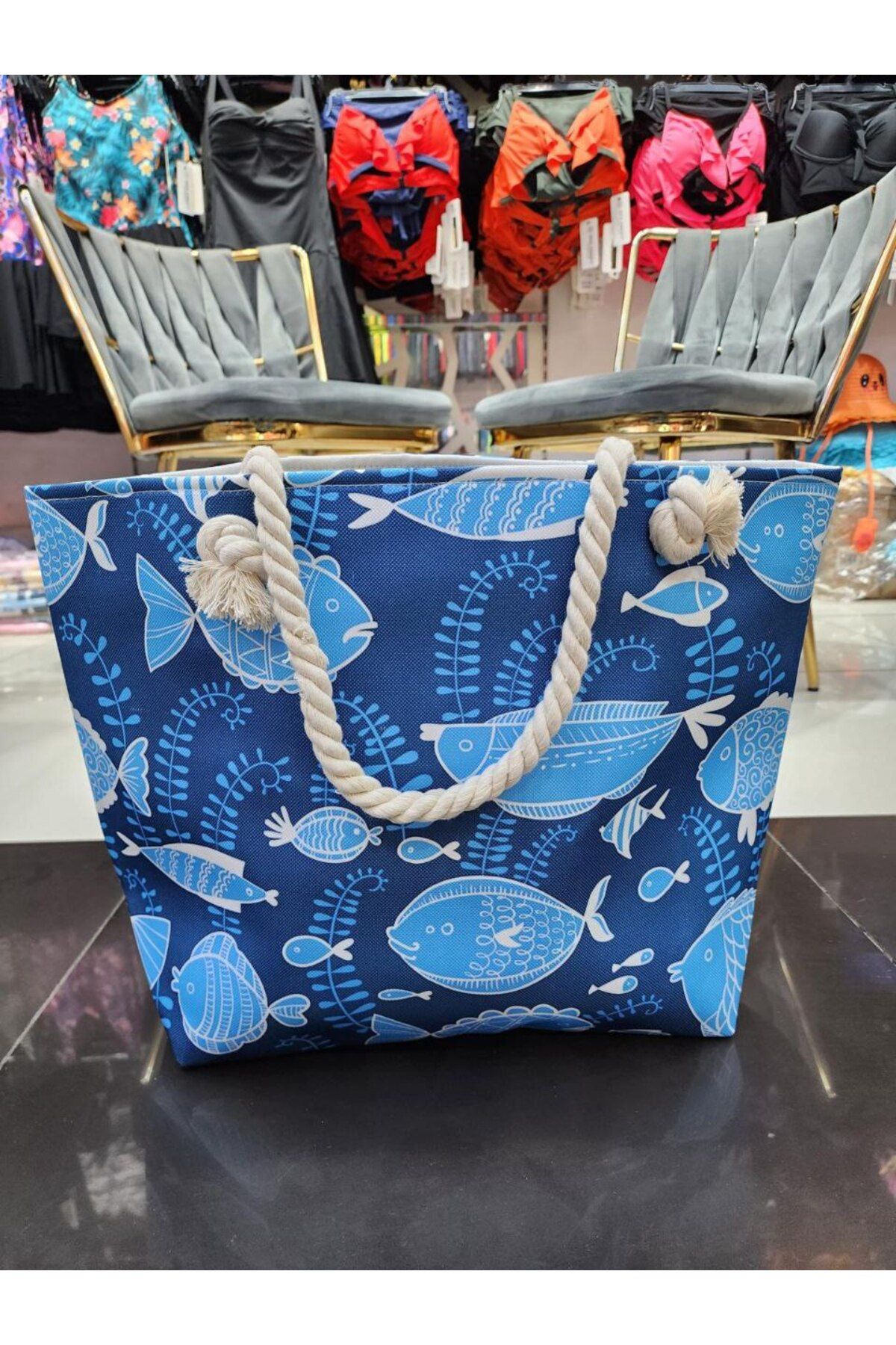 Nilbutik Kadın Plaj Çantası Yumuşak Saplı
