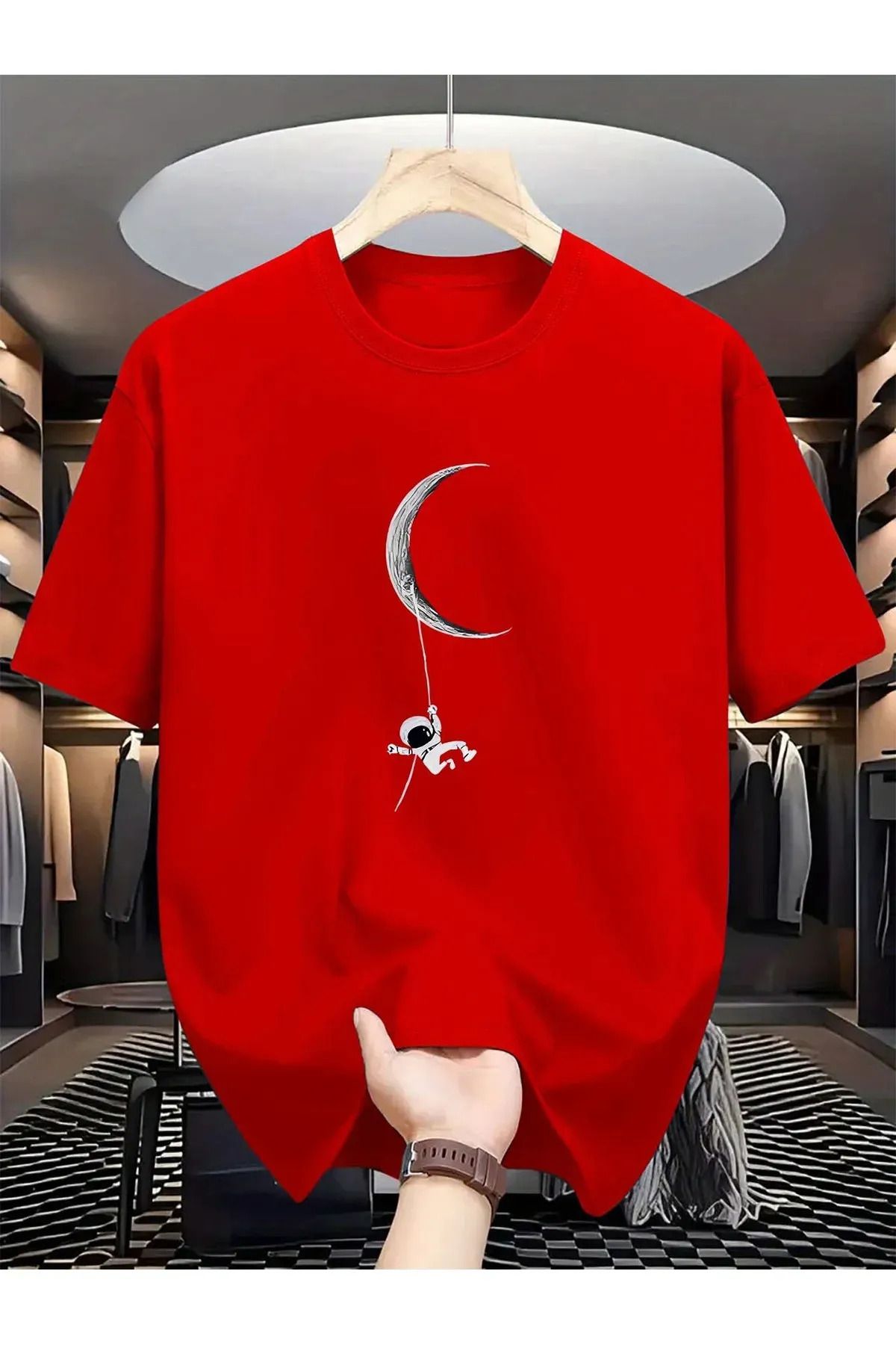 FeaR LeeS Moon Baskılı Oversize T-shirt