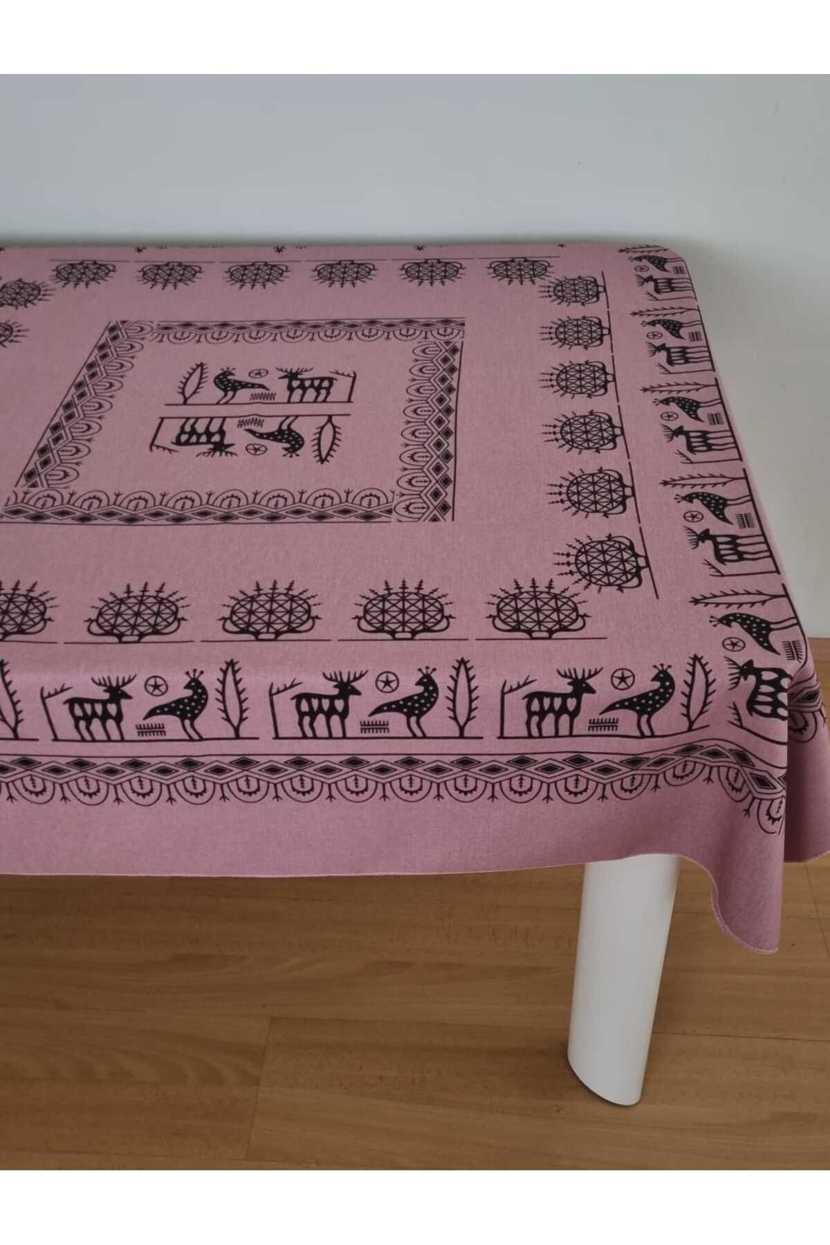 Milenam Etnik Desenli Kare Sofra Bezi Piknik Örtüsü Masa Örtüsü