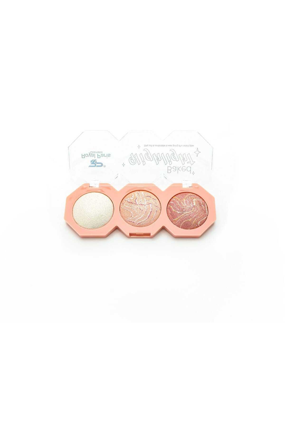 Qulaccia Professional Make-up - 3'lü Highlighter Paleti