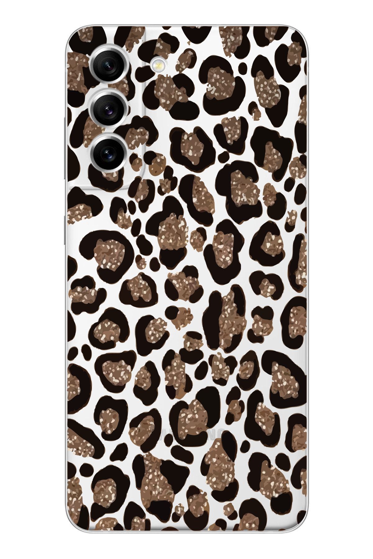 moonset Samsung Galaxy S21 Uyumlu Leopar Tasarımlı Baskılı Şeffaf Telefon Kılıfı