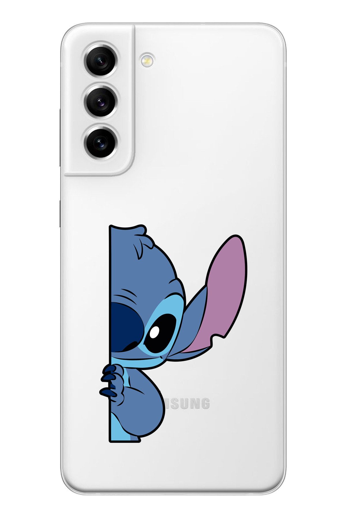moonset Samsung Galaxy S21 Uyumlu Stitch Tasarımlı Baskılı Şeffaf Telefon Kılıfı