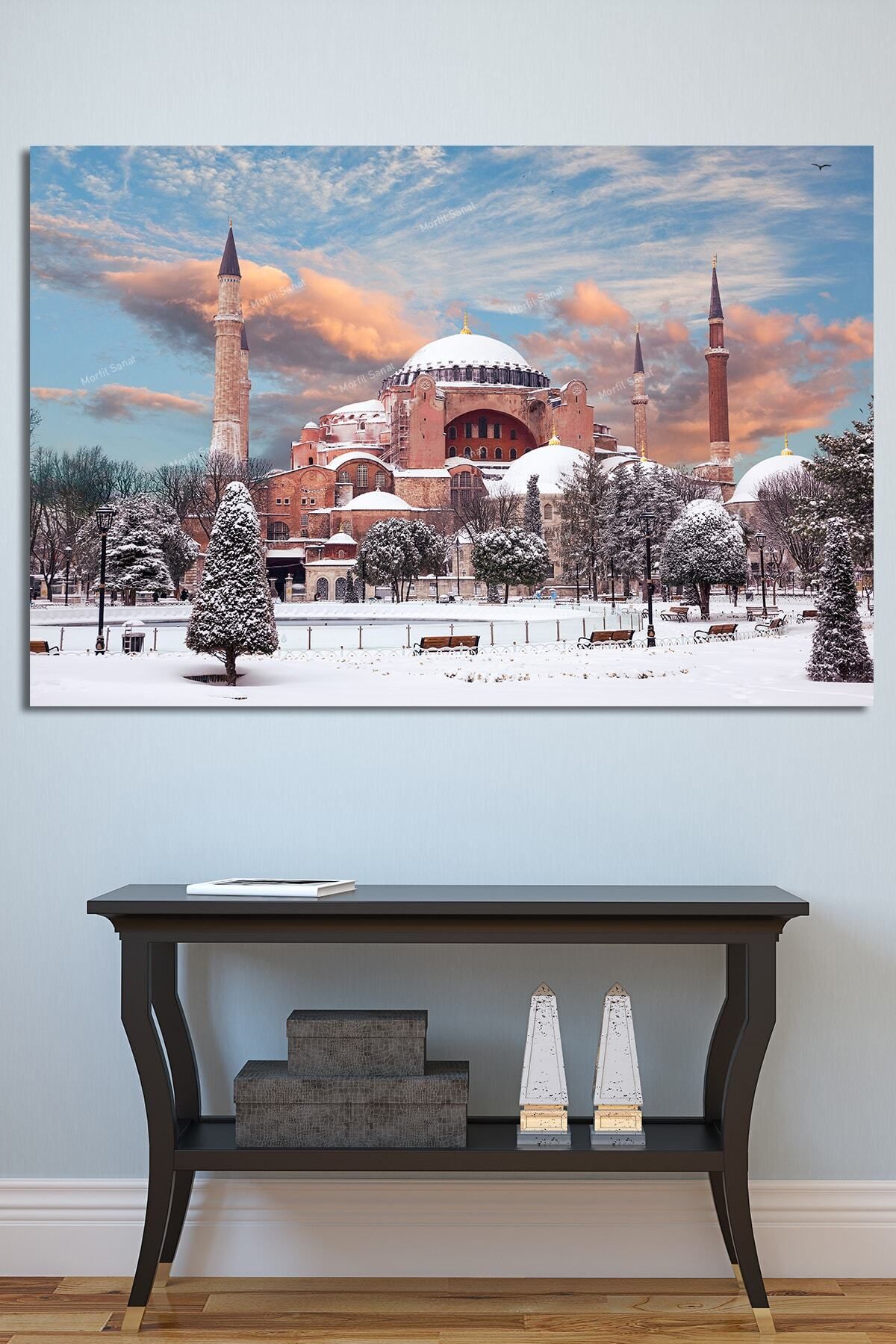 Morfil Sanat Atölyesi Ayasofya Ve Kış Muhteşem Kanvas Tablo