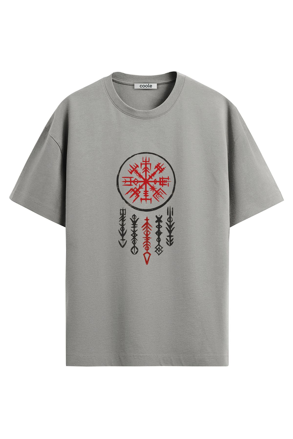 COOLE Erkek Vegvisir Viking Pusulası Baskılı Regular T-Shirt