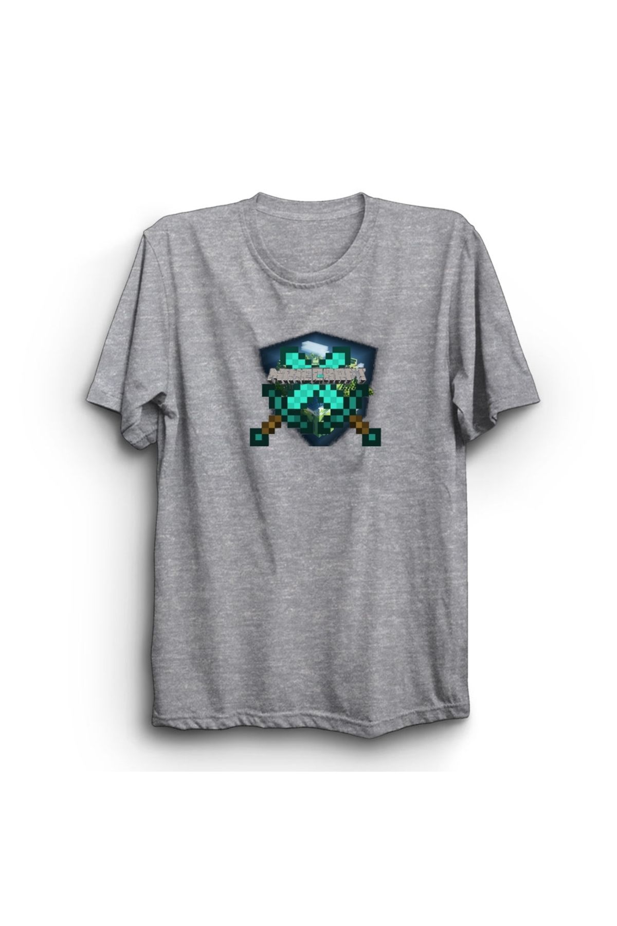 The Fame Minecraft, Shield, Game, Oyun Baskılı %100 Pamuk Unisex Tişört