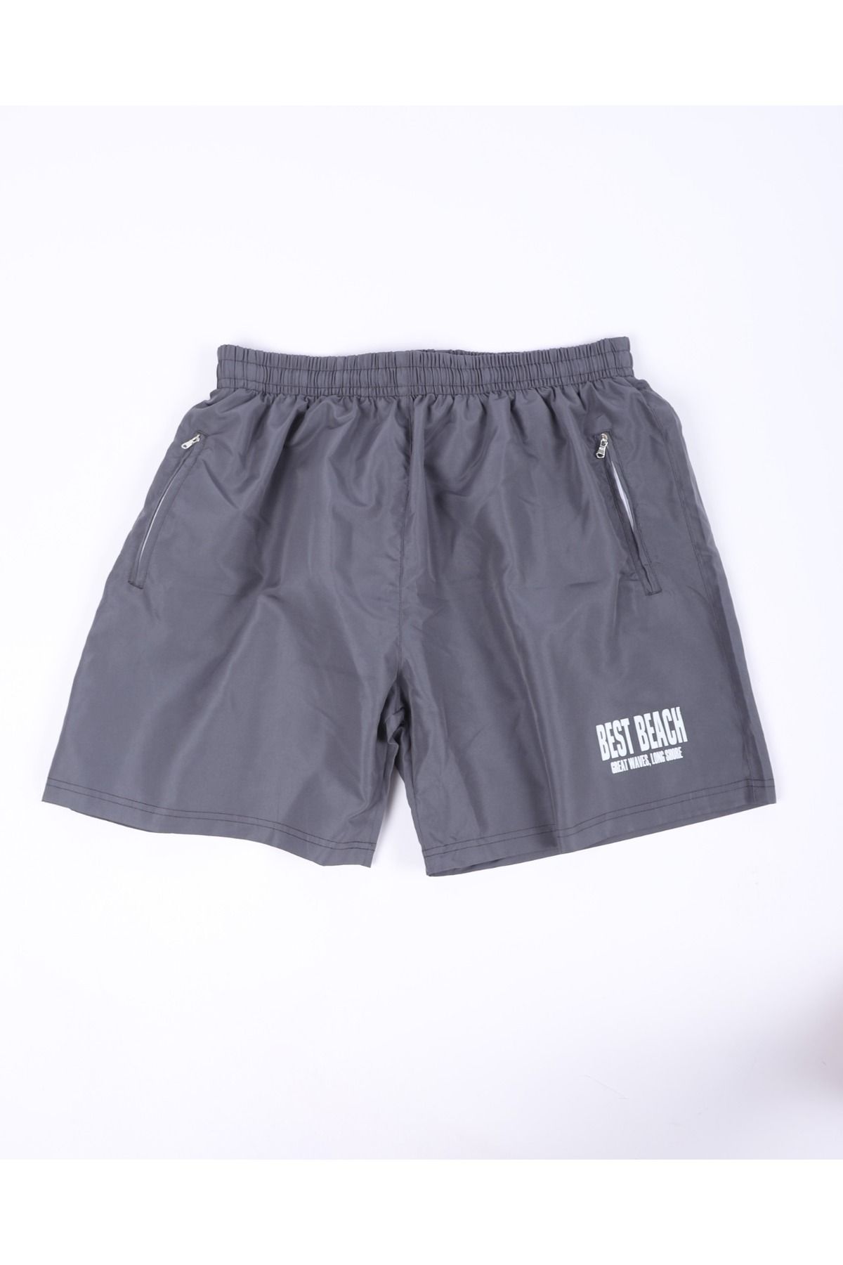 Lio20 Erkek Büyük Beden Deniz Havuz Şortu-Füme-3XL-6XL Arası