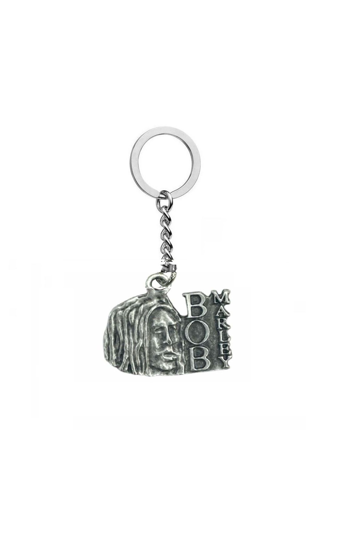 Herşey Nota Bob Marley Anahtarlık Metal Tasarım, Reggae Ruhunu Yanında Taşı! Unisex Aksesuar