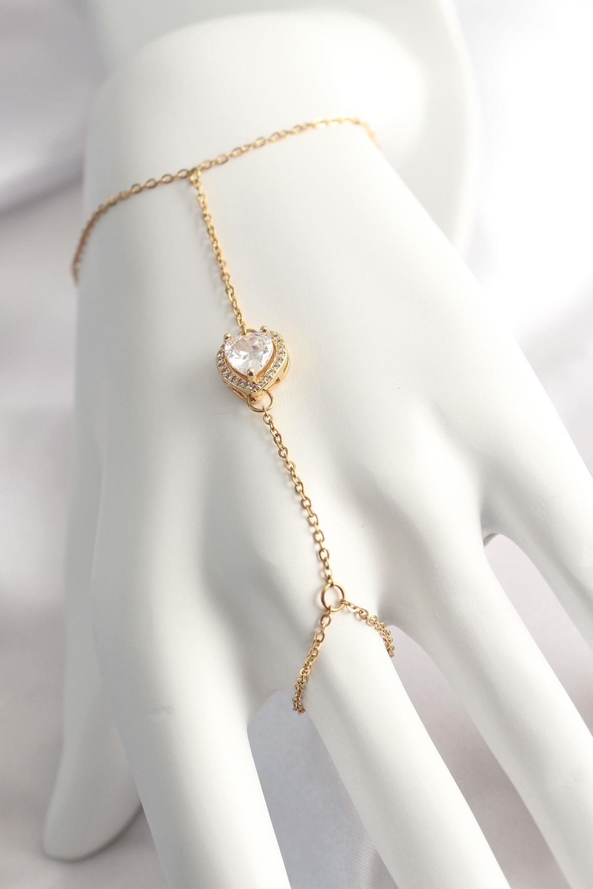 prativas 316L Çelik Gold Renk Kalp Model Şahmeran