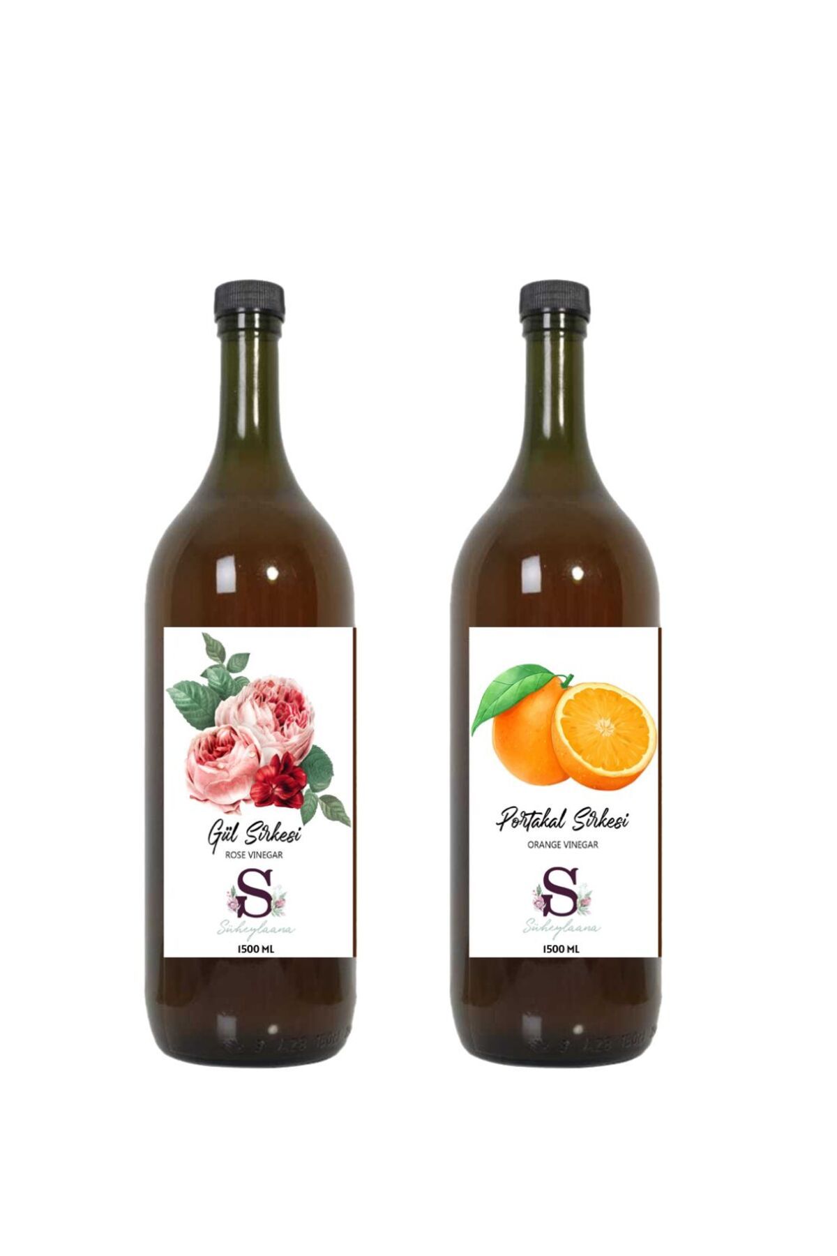 Süheylaana Doğal Gül Sirkesi 1500 Ml - Doğal Portakal Sirkesi 1500 Ml
