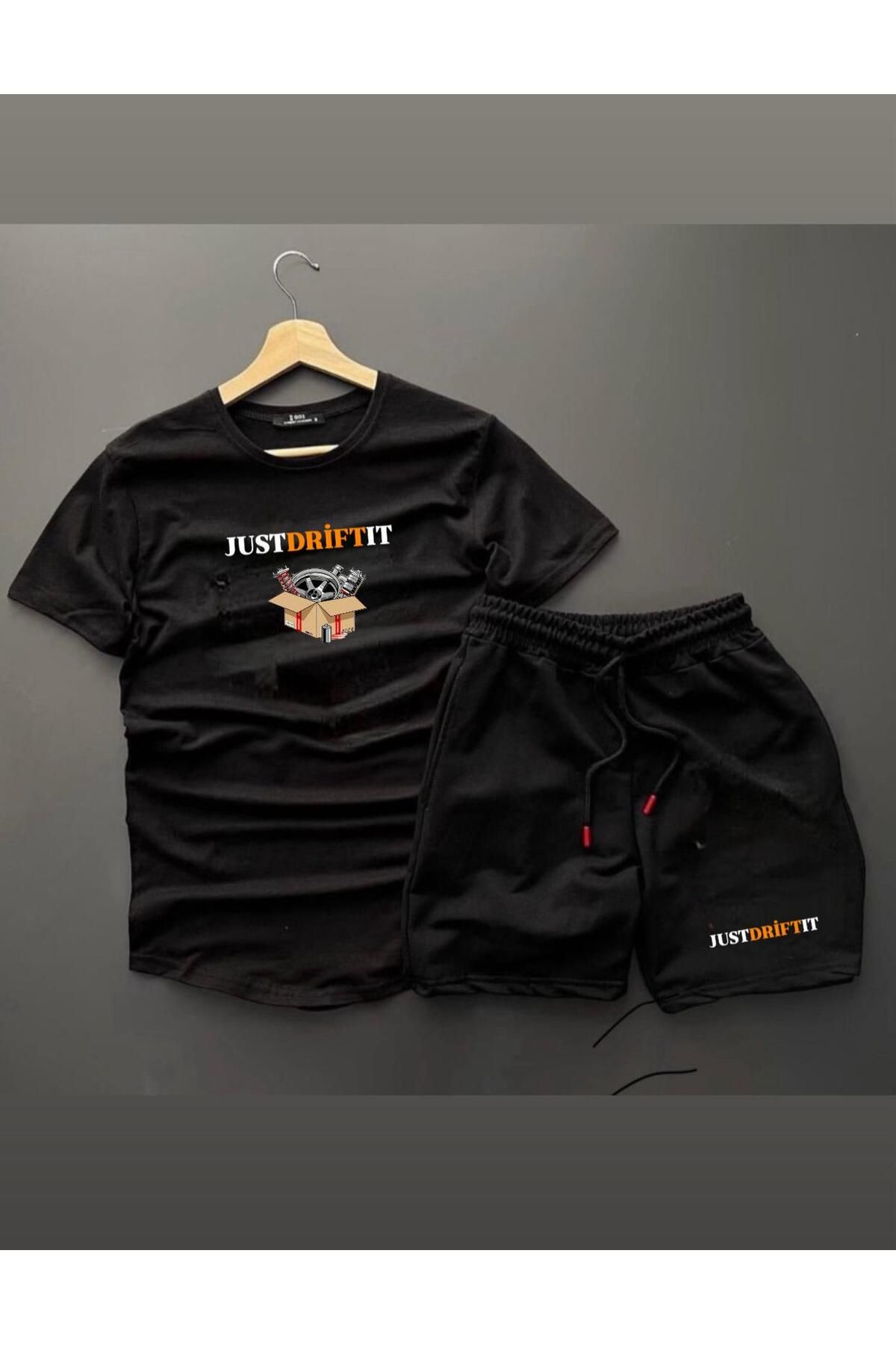 woonkey UNISEX OVERSİZE BASKILI TİŞÖRT ŞORT 2'Lİ SET YENİ SEZON