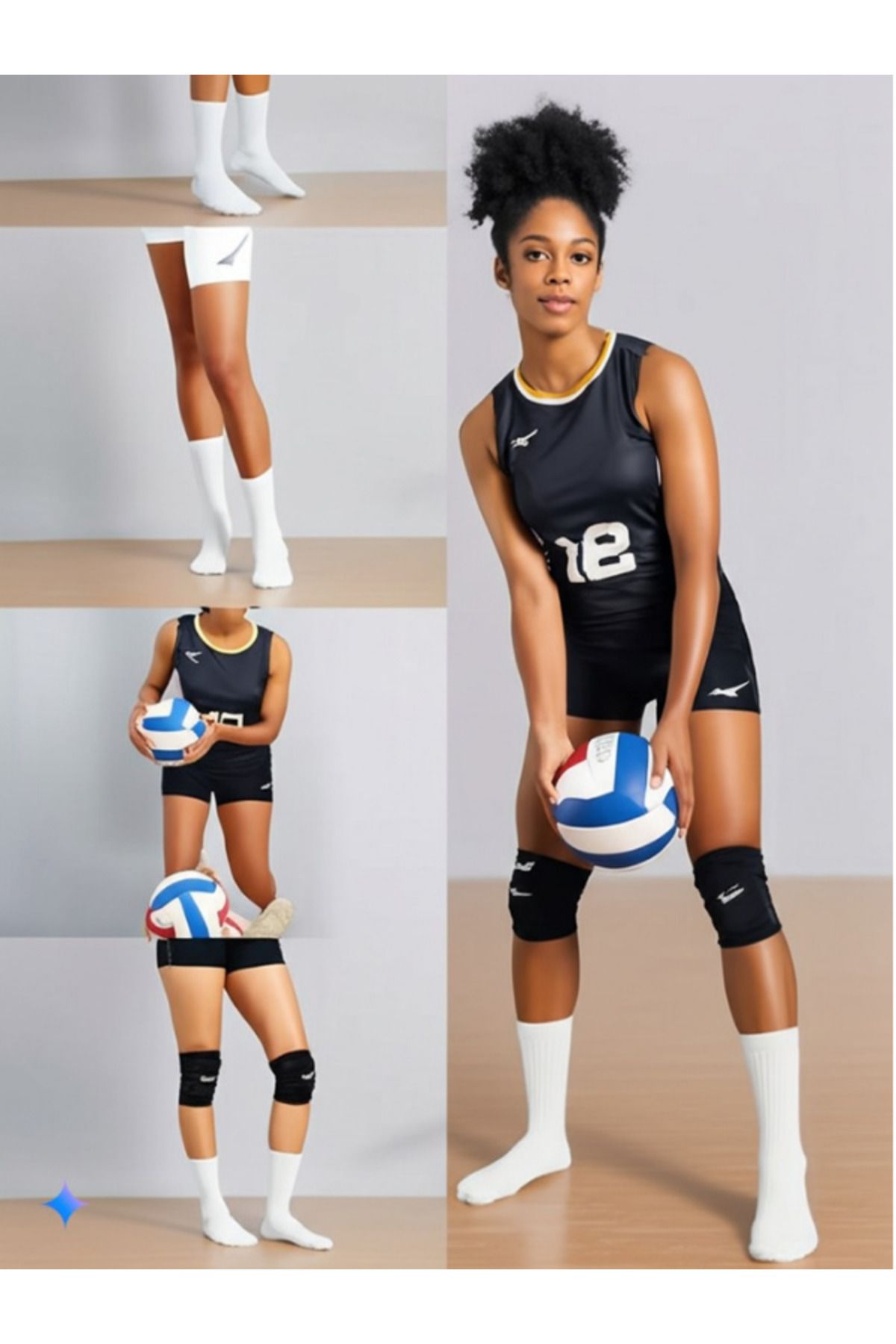 Bellanora Pro Performans Antrenman Maç Penye Kadın/Kız Voleybol Çorabı -Orta Konçlu - Beyaz -Topuksuz- S-501