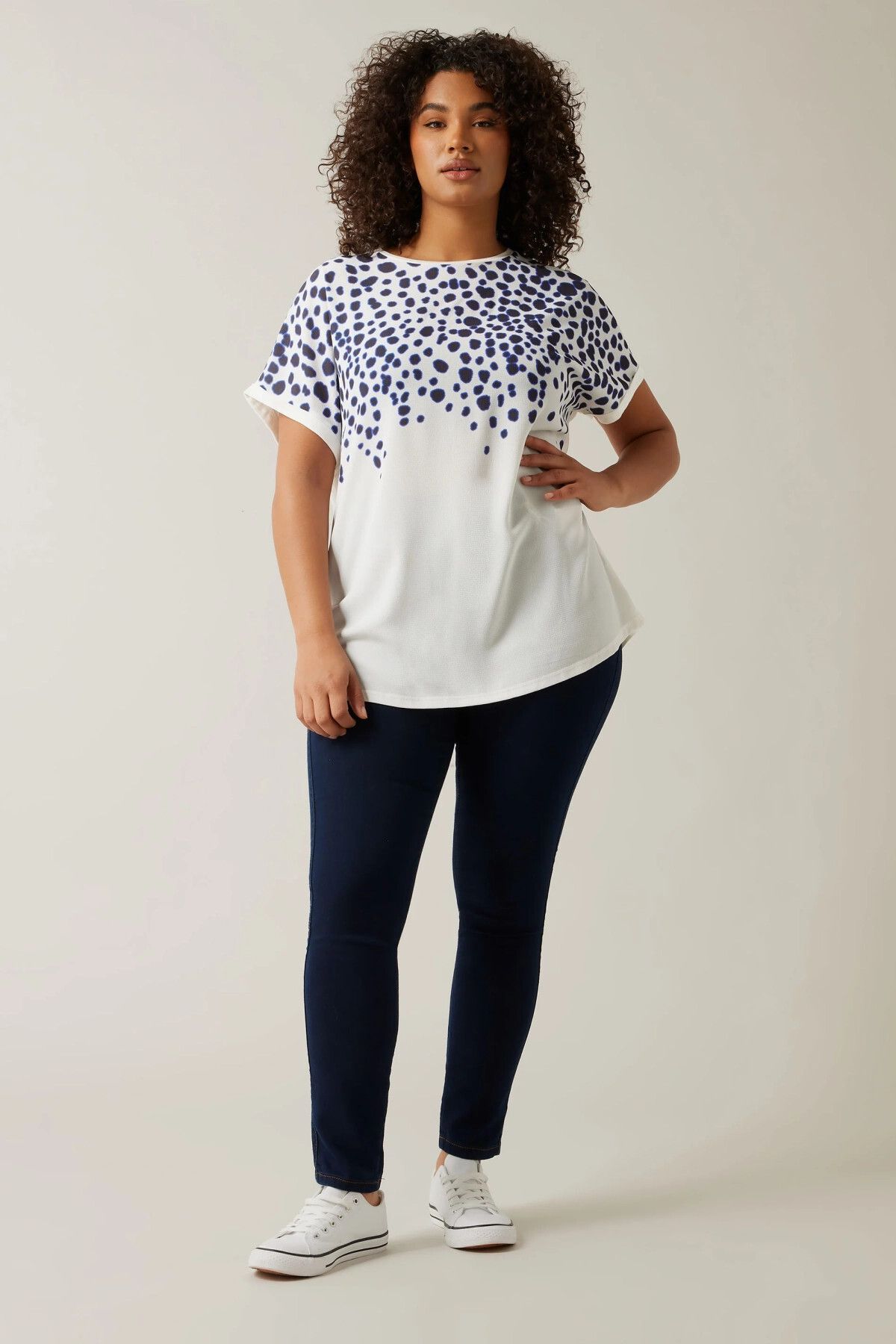 Stil Diva-Plus Size Crew Neck Short Sleeve Floral Print Blouse 615860 4