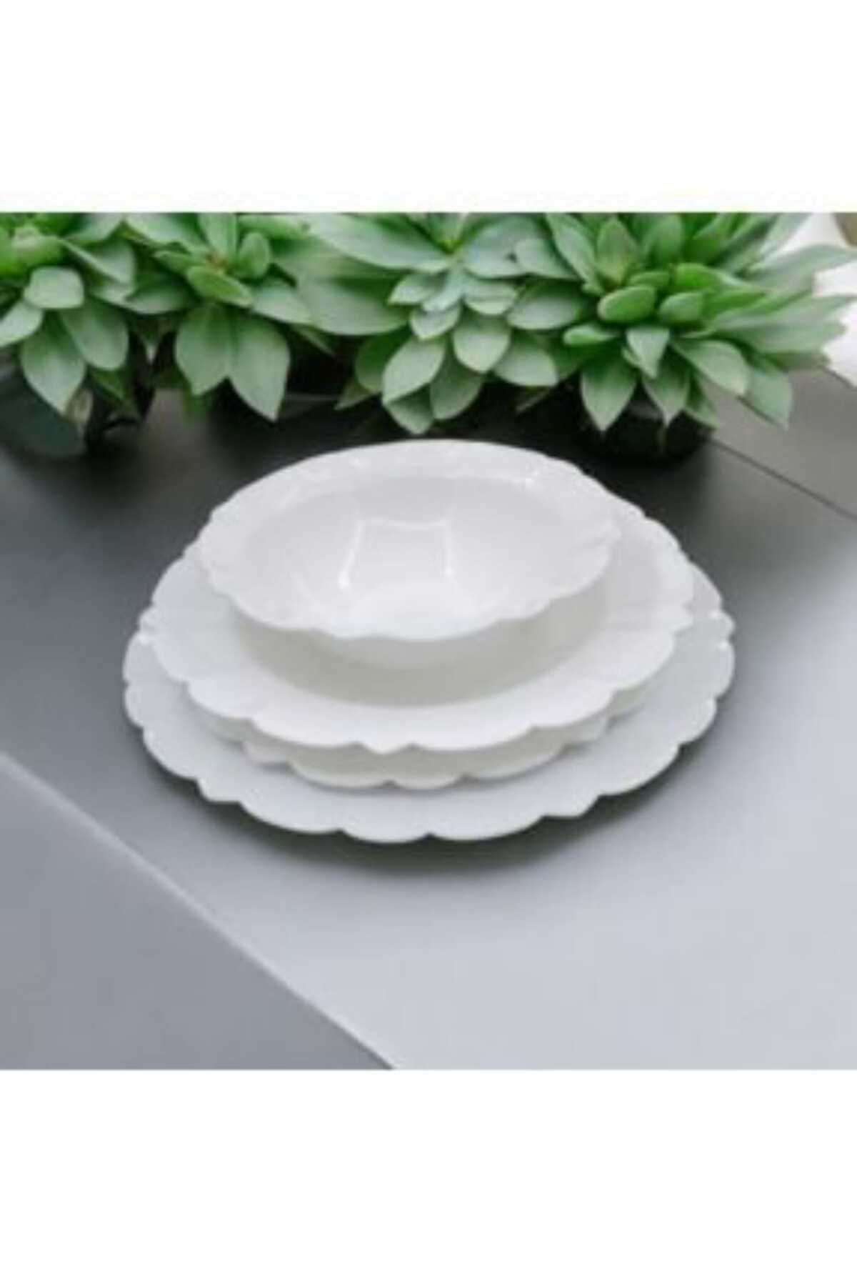 ariana sytle 24 Parça Arcopal Beyaz Yemek Takımı