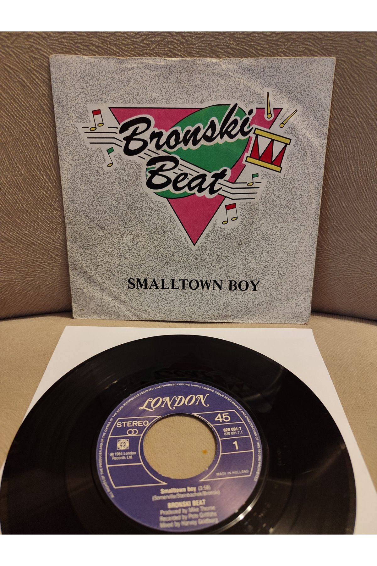 Plakperest BRONSKI BEAT - Smalltown Boy 1984 Hollanda Basım 45 lik Plak 2.EL