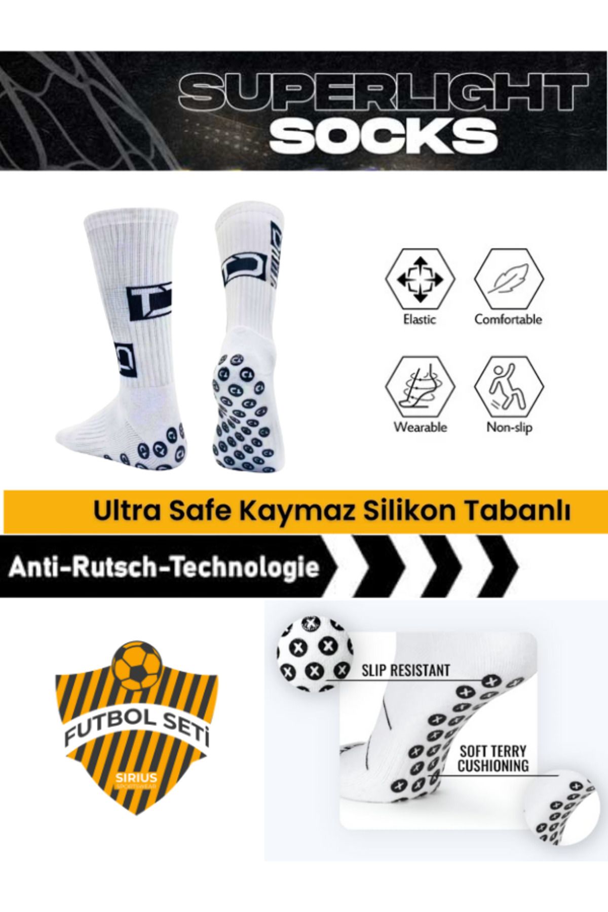 Bellanora Kadın Erkek Kauçuk Kaydırmaz Havlu Taban Dikişsiz Sporcu Antrenman Koşu Yoga Çorabı