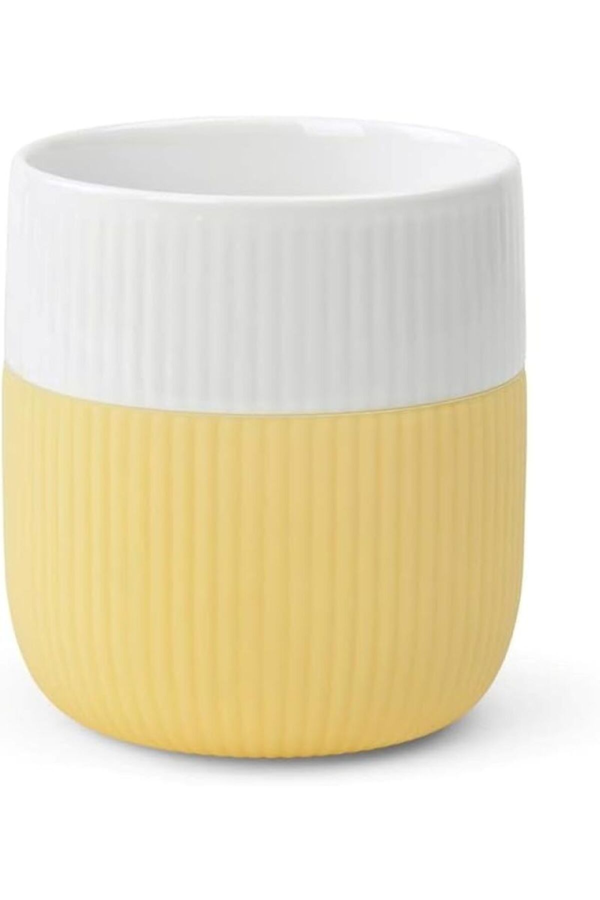 Royal Copenhagen Fluted Contrast Porselen Kupa 33 cl Sarı Beyaz