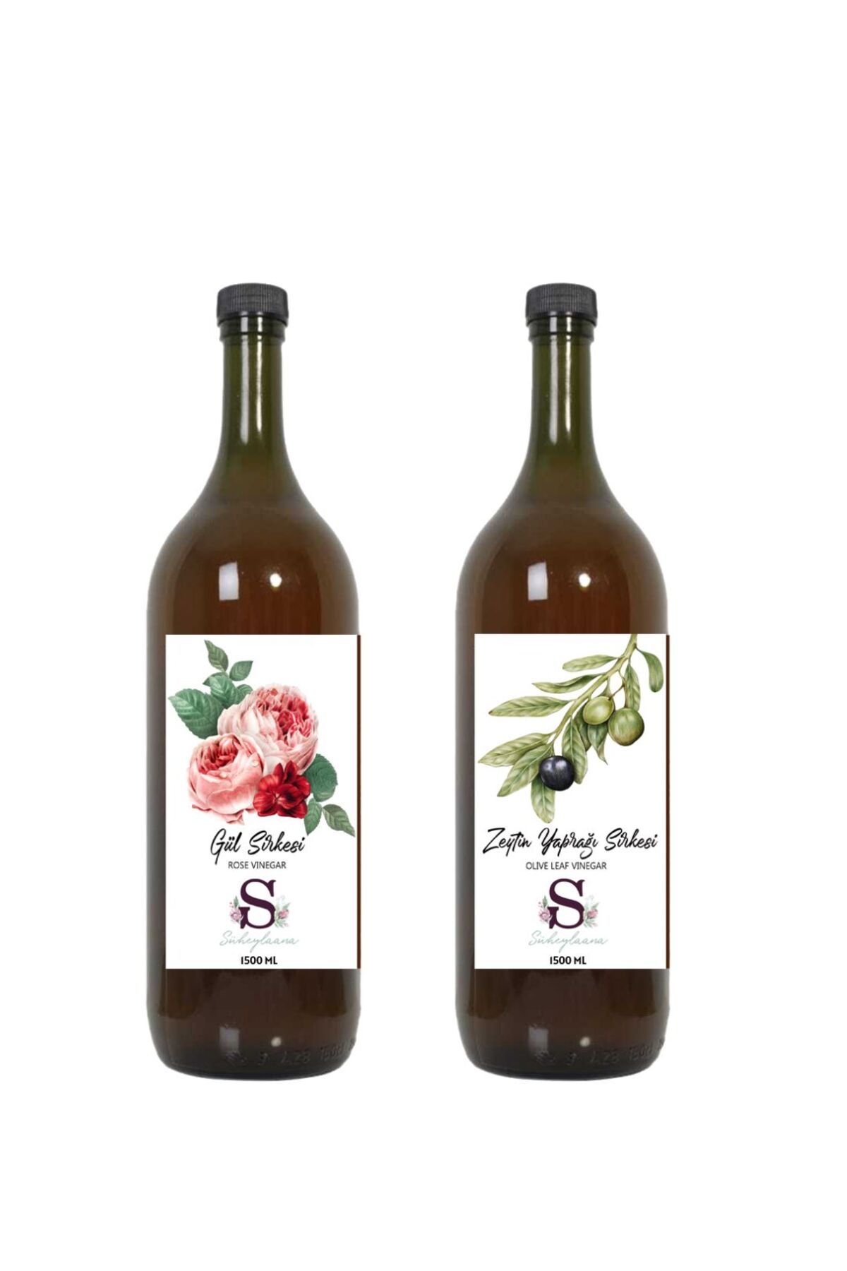 Süheylaana Doğal Gül Sirkesi 1500 Ml - Doğal Zeytin Yaprağı Sirkesi 1500 Ml