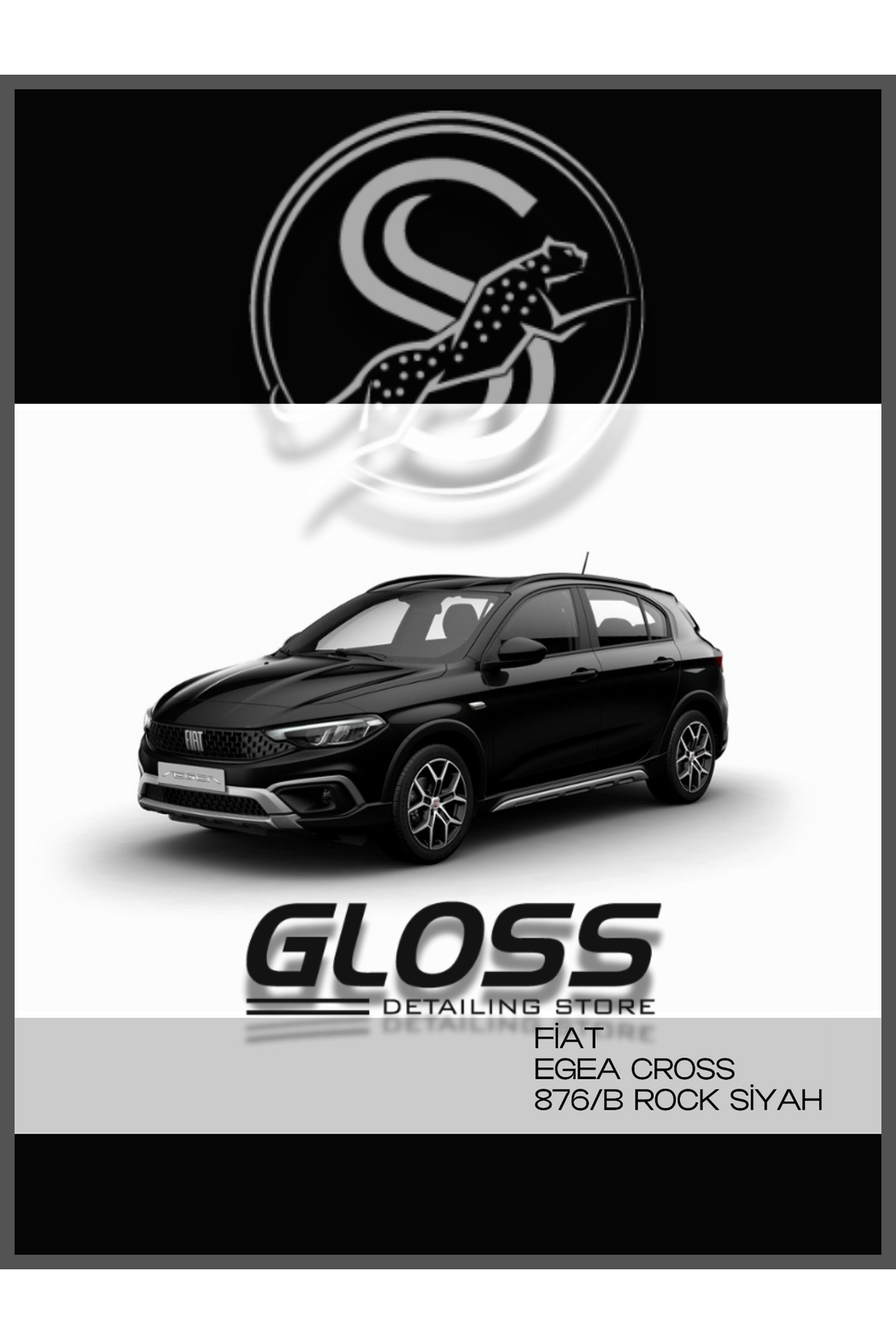 Gloss Detailing Fiat Egea Cross Uyumlu Rock Siyah 876B - Profesyonel Çizik Ve Taş izi Giderici Rötuş Boyası 30ml.