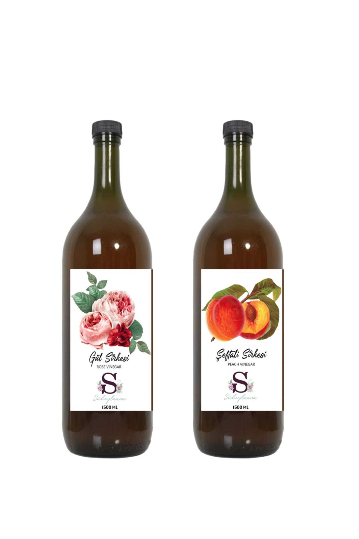 Süheylaana Doğal Gül Sirkesi 1500 Ml - Doğal Şeftali Sirkesi 1500 Ml