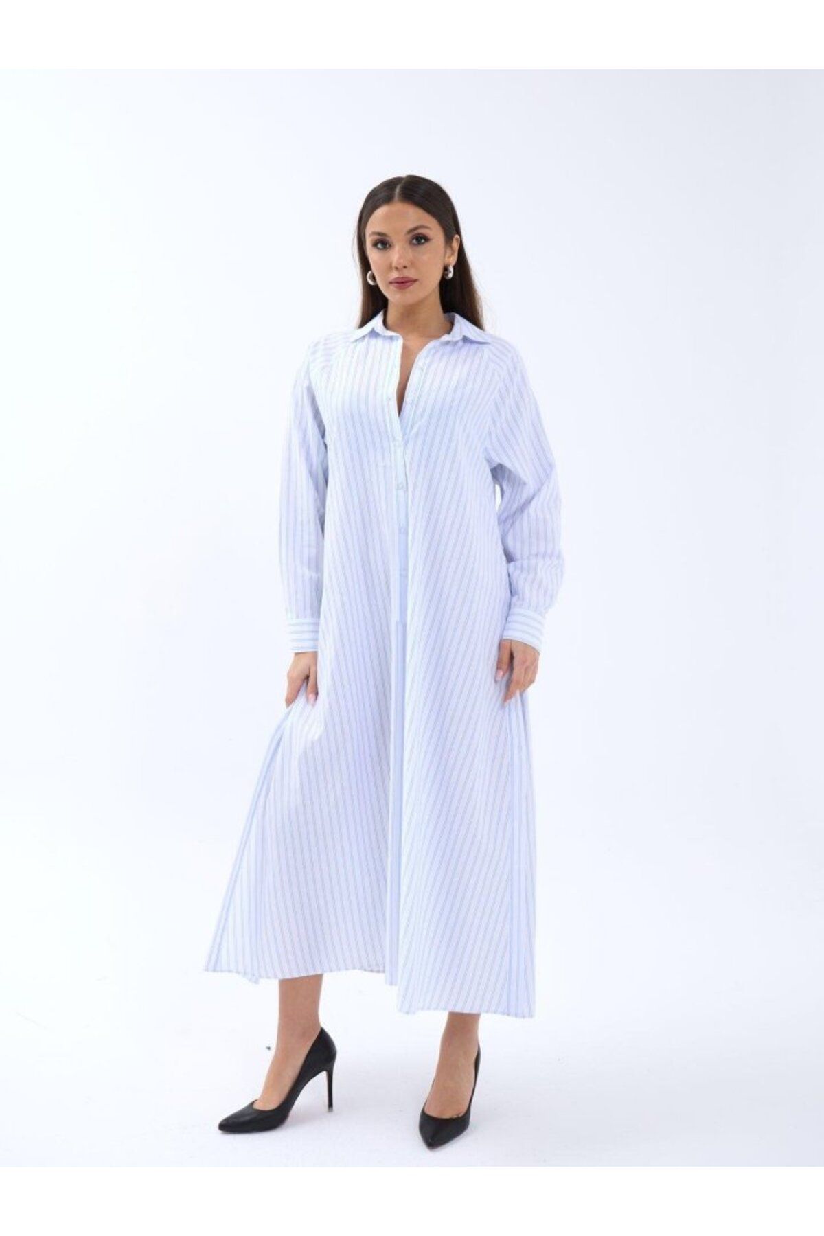 ARUZ MODA ELBİSE-ATLANTA ÇİZGİLİ