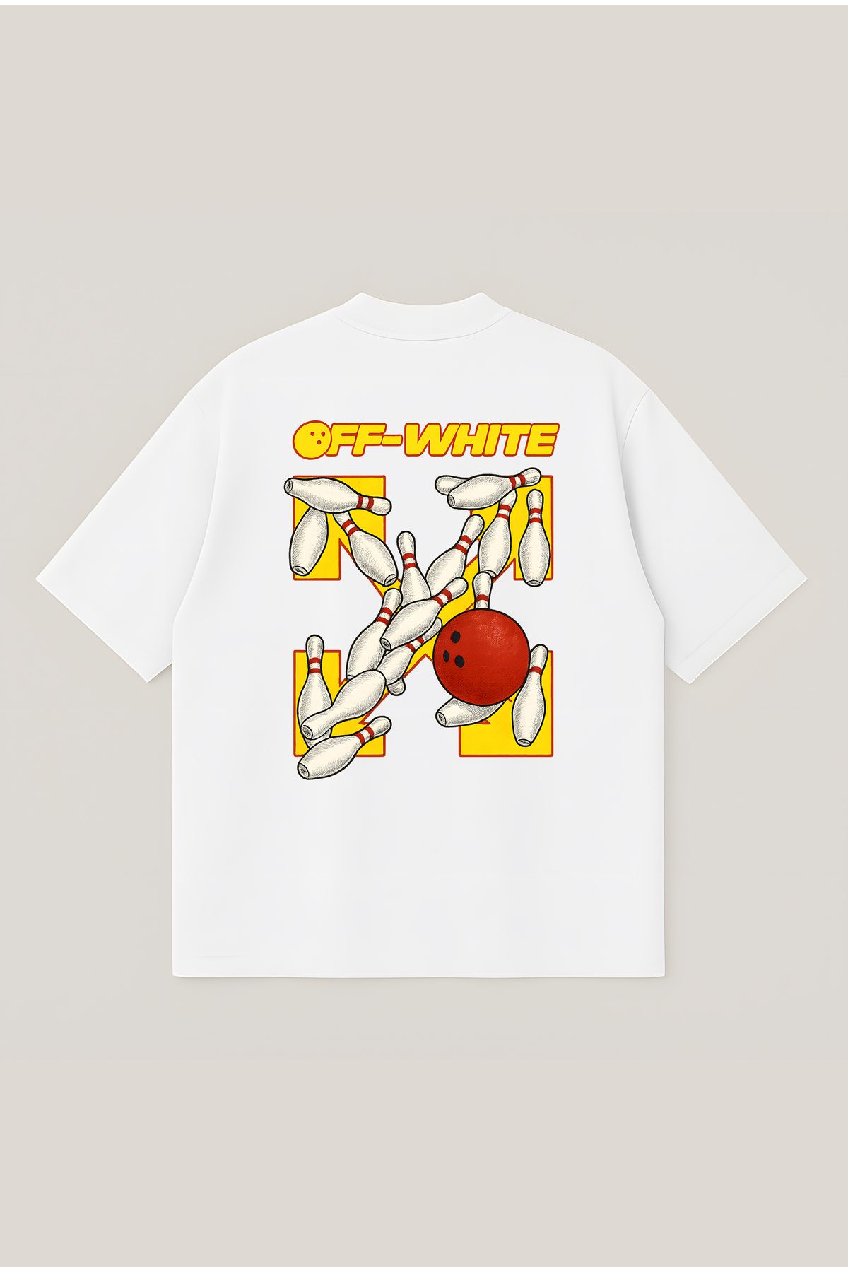 Moon Dancer OFF-WHITE Unisex Oversize Baskılı Boxy Fit Kalın Kumaşlı T-shirt