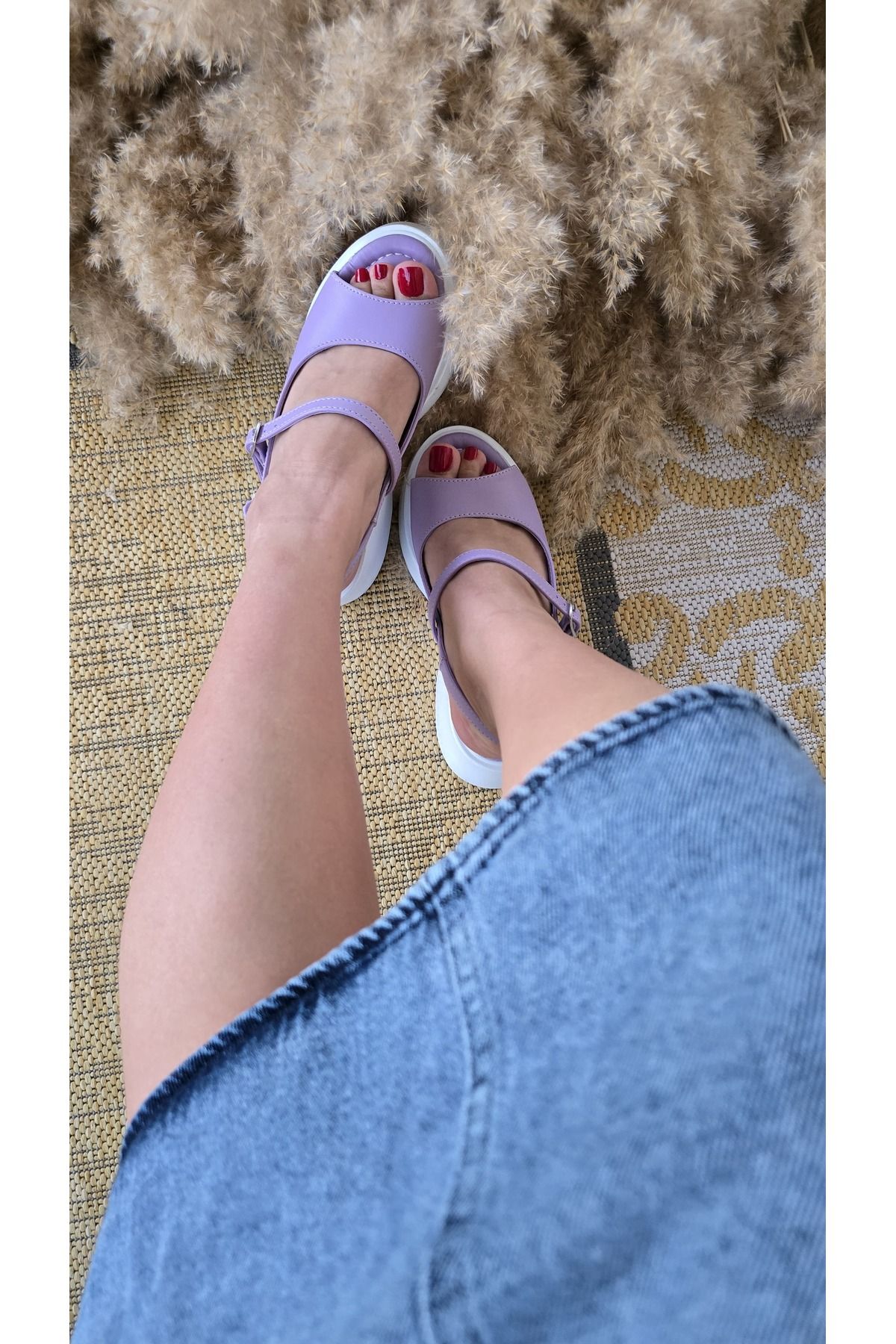 Melinta Shoes Melinta Kadın Dolgu Topuk Dolgu Topuk Sandalet