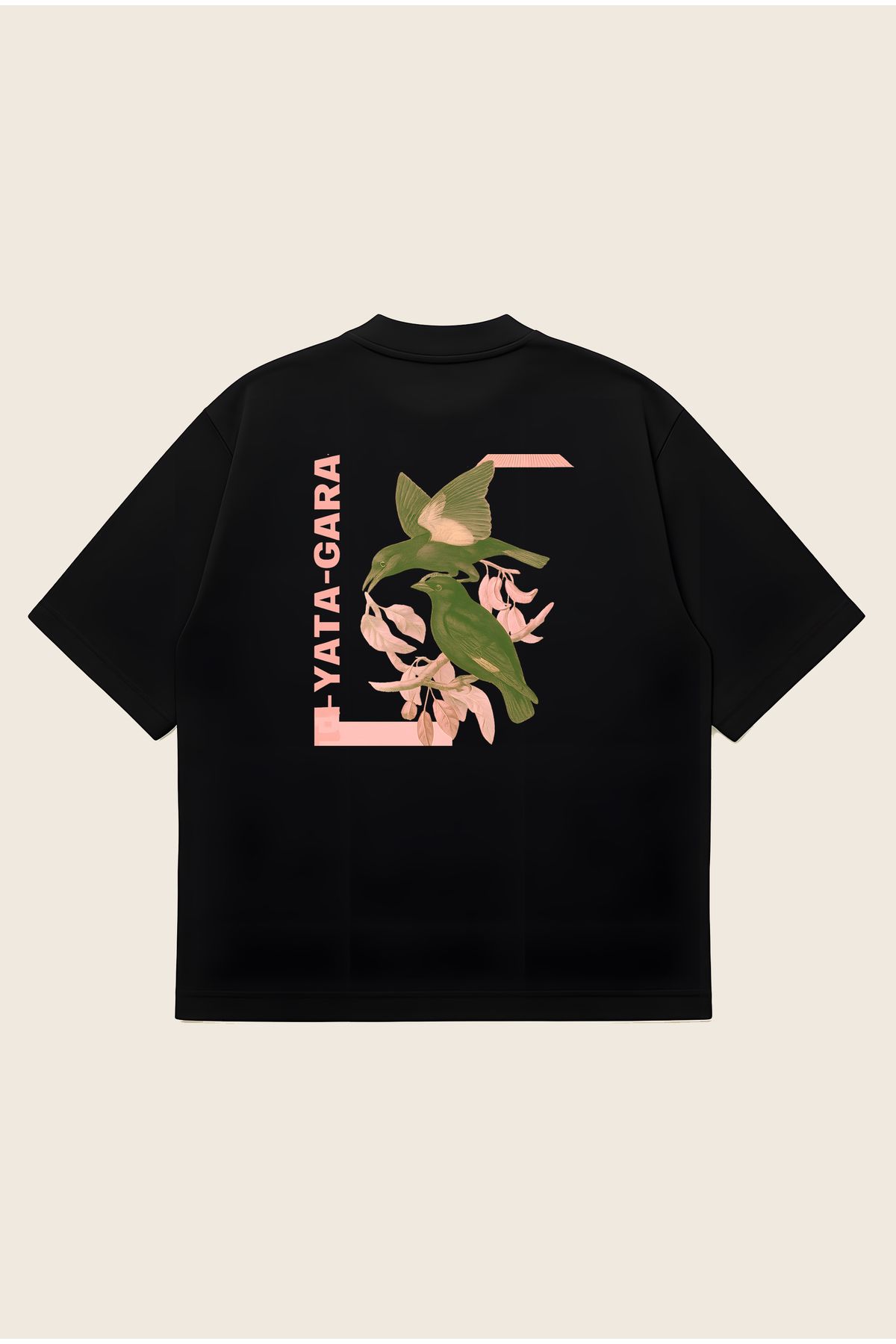 Moon Dancer Birds Unisex Oversize Baskılı Boxy Fit Kalın Kumaşlı T-shirt