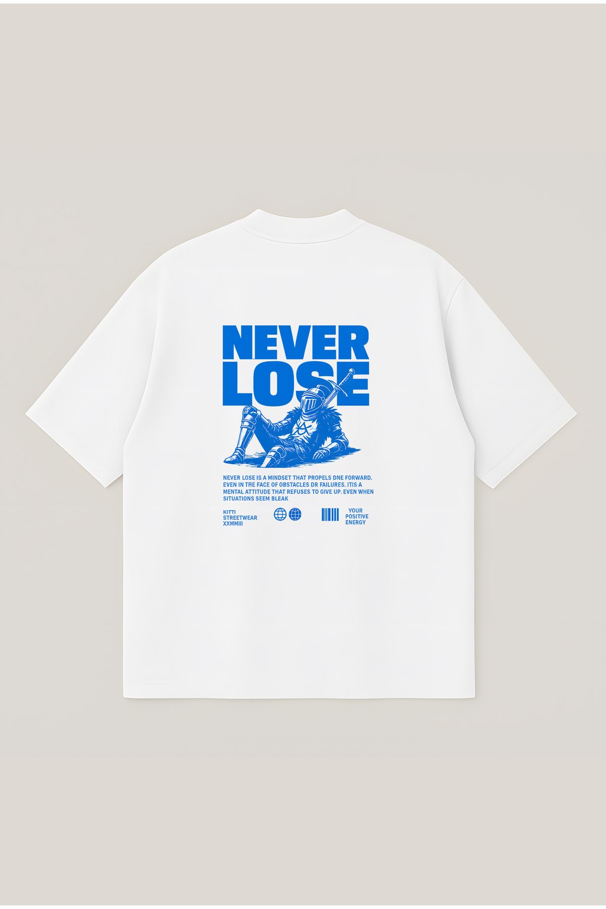 Moon Dancer Never Lose Unisex Oversize Baskılı Boxy Fit Kalın Kumaşlı T-shirt