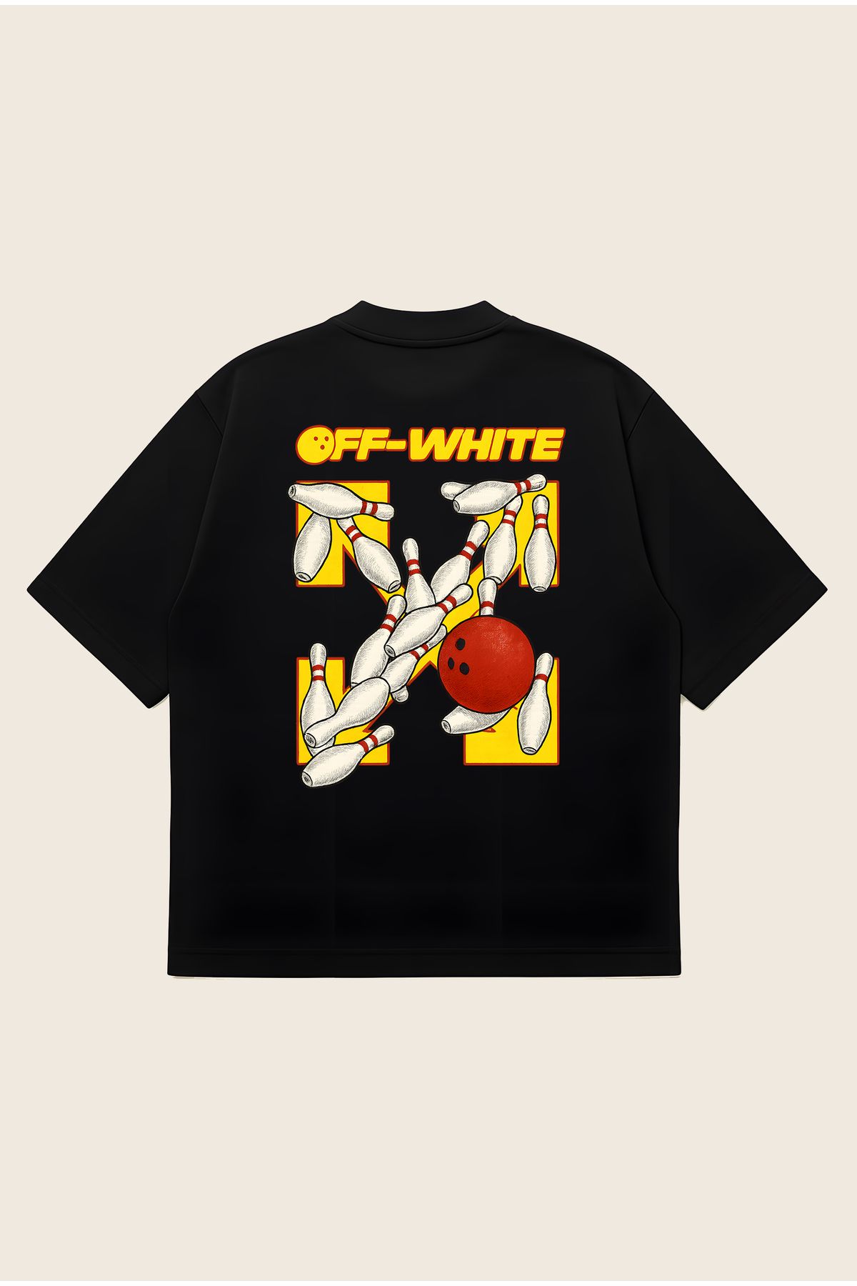 Moon Dancer OFF-WHITE Unisex Oversize Baskılı Boxy Fit Kalın Kumaşlı T-shirt