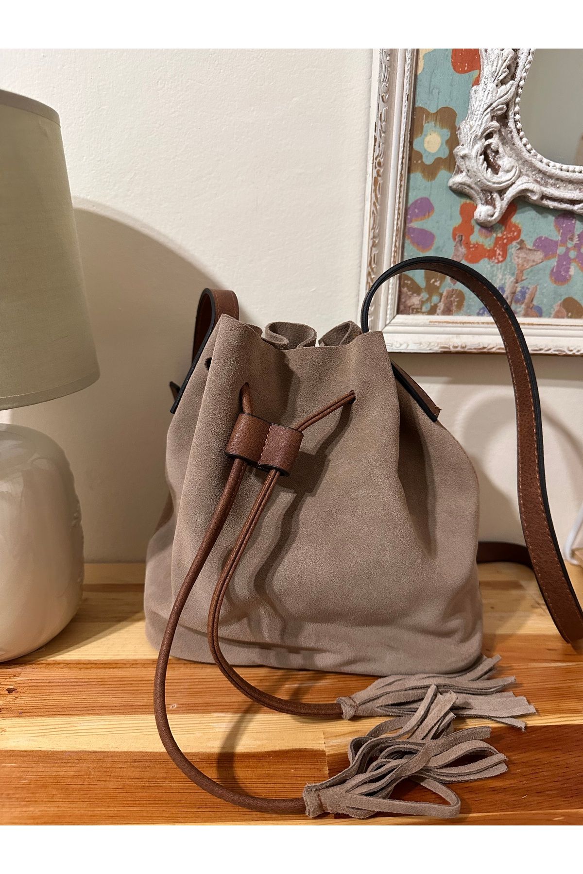 Sellona Bags Hakiki süet çanta