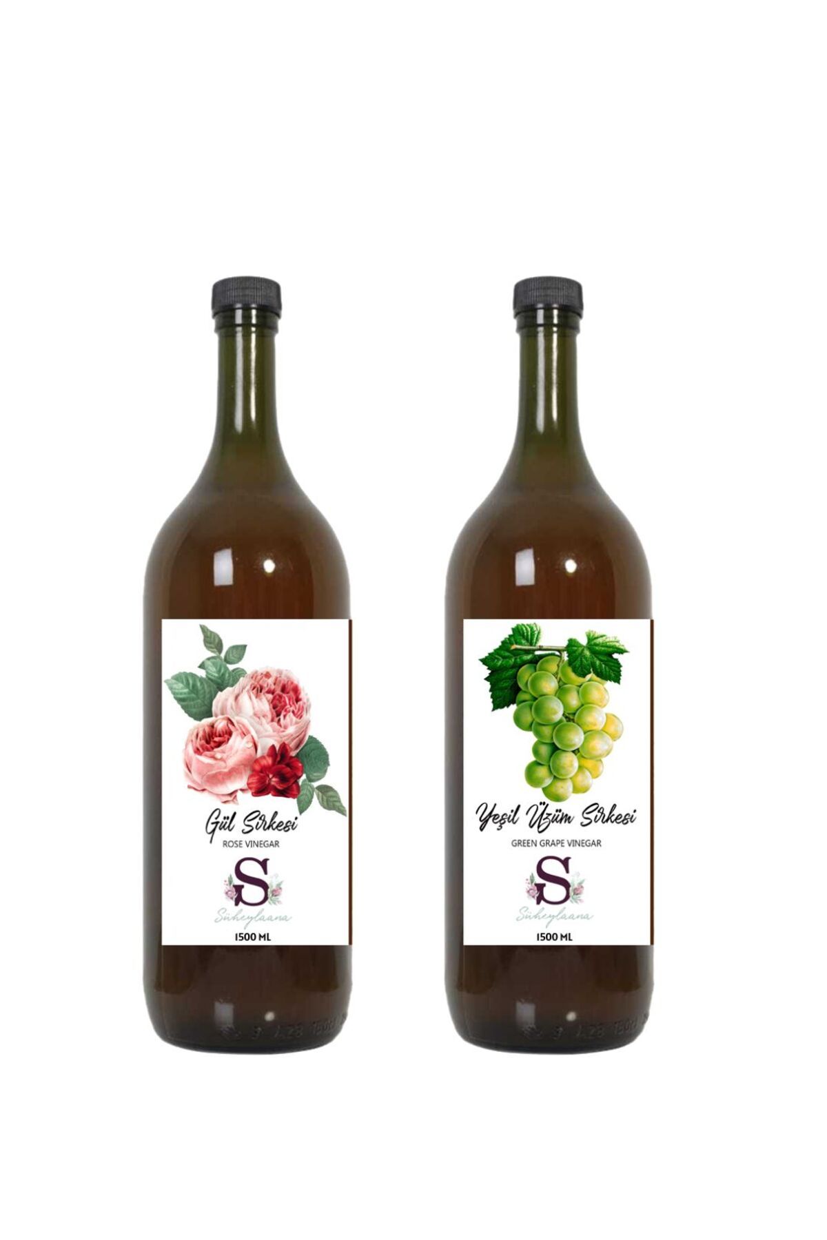 Süheylaana Doğal Gül Sirkesi 1500 Ml - Doğal Yeşil Üzüm Sirkesi 1500 Ml