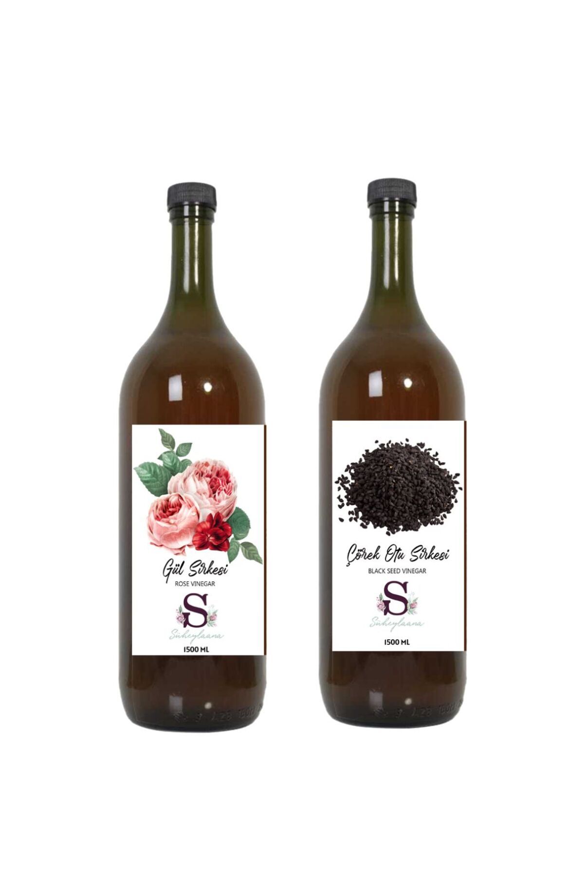 Süheylaana Doğal Gül Sirkesi 1500 Ml - Doğal Çörek Otu Sirkesi 1500 Ml