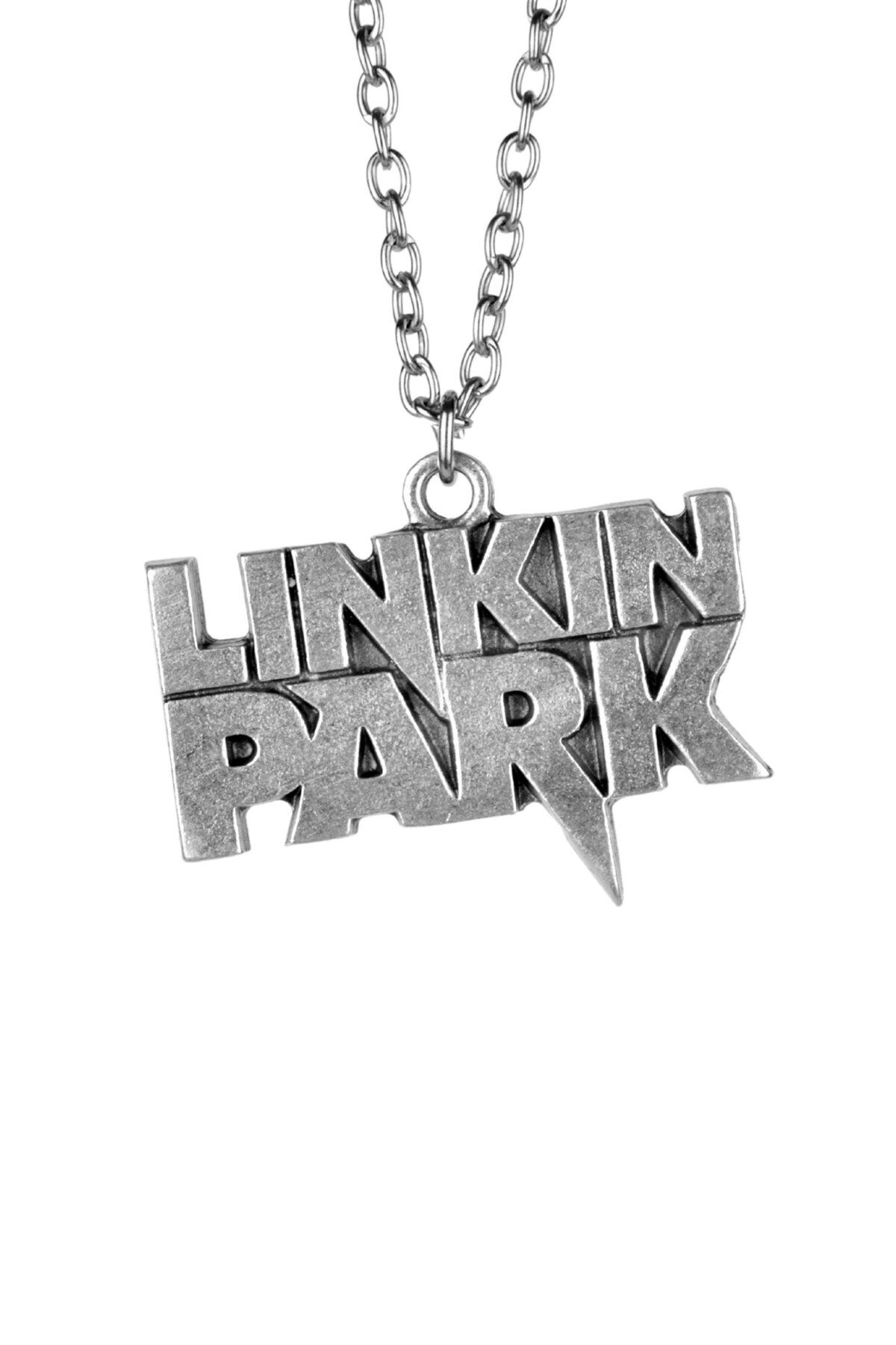 Herşey Nota Linkin Park Kolyesi Unisex Antik Gümüş Kaplama 60 cm Zincirli Rock Tarzı Aksesuar