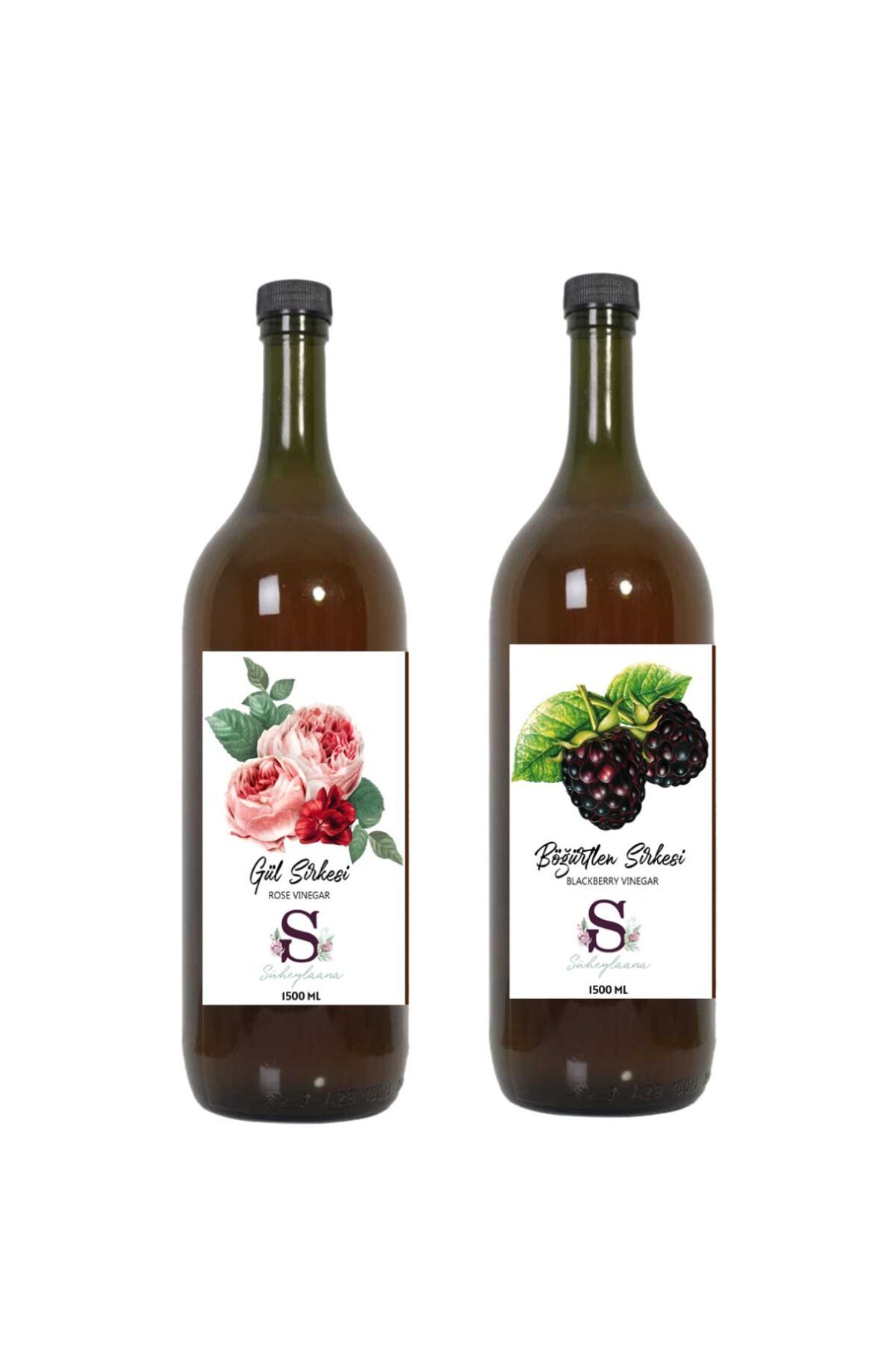 Süheylaana Doğal Gül Sirkesi 1500 Ml - Doğal Böğürtlen Sirkesi 1500 Ml