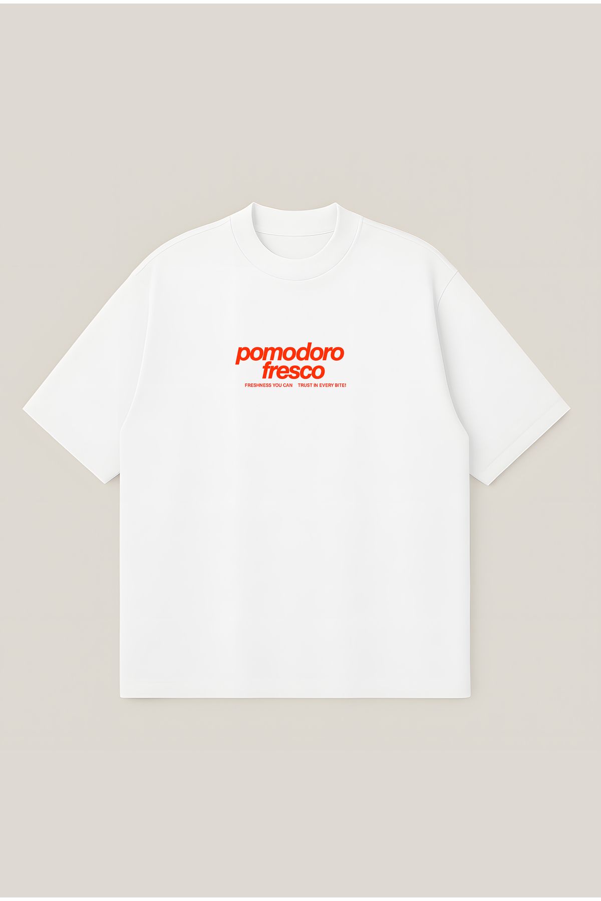 Moon Dancer Pomodora Unisex Oversize Baskılı Boxy Fit Kalın Kumaşlı T-shirt