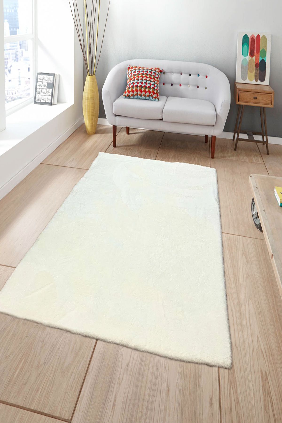 G&C HOME-WELSOFT Husă de covor elastică umflată de pluș cu textura moale 5