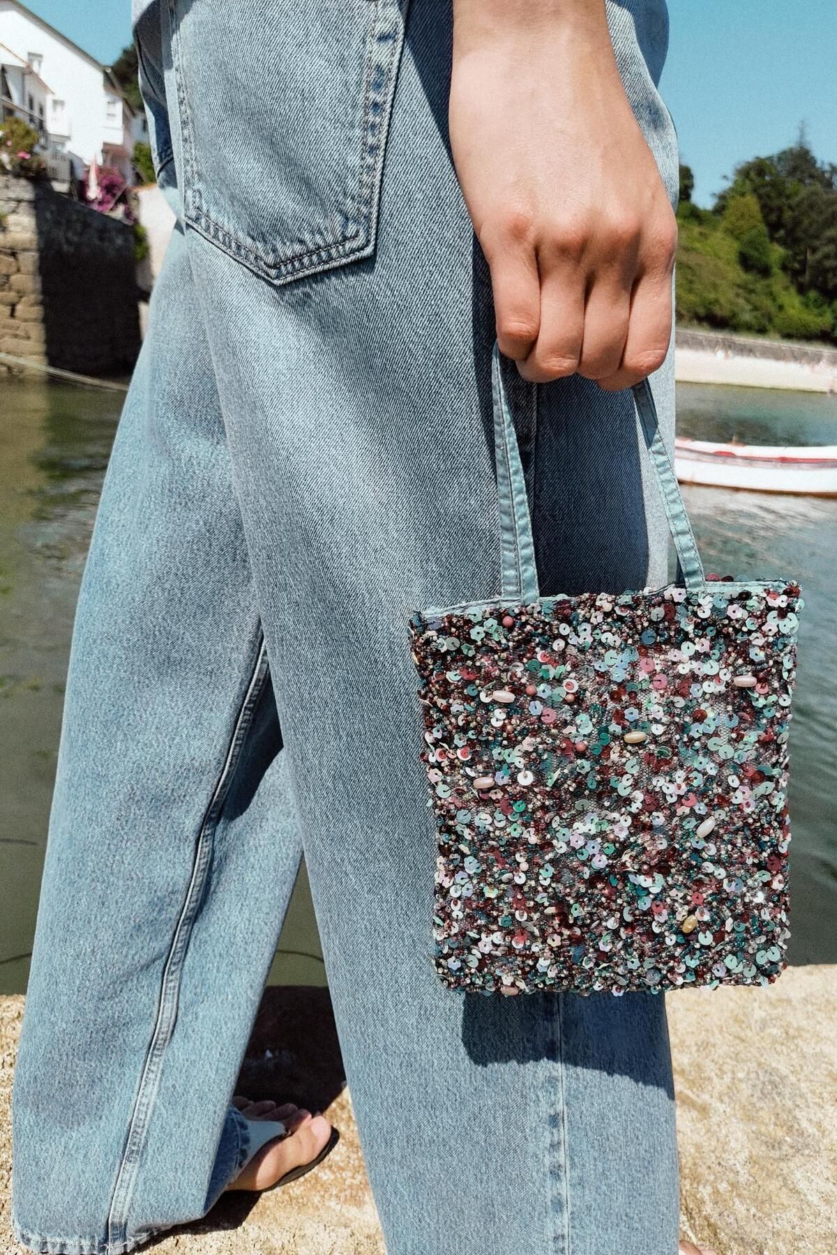 Butik ALLBUCKS ZARA, BONCUKLU MİNİ BUCKET ÇANTA ABZRA1055