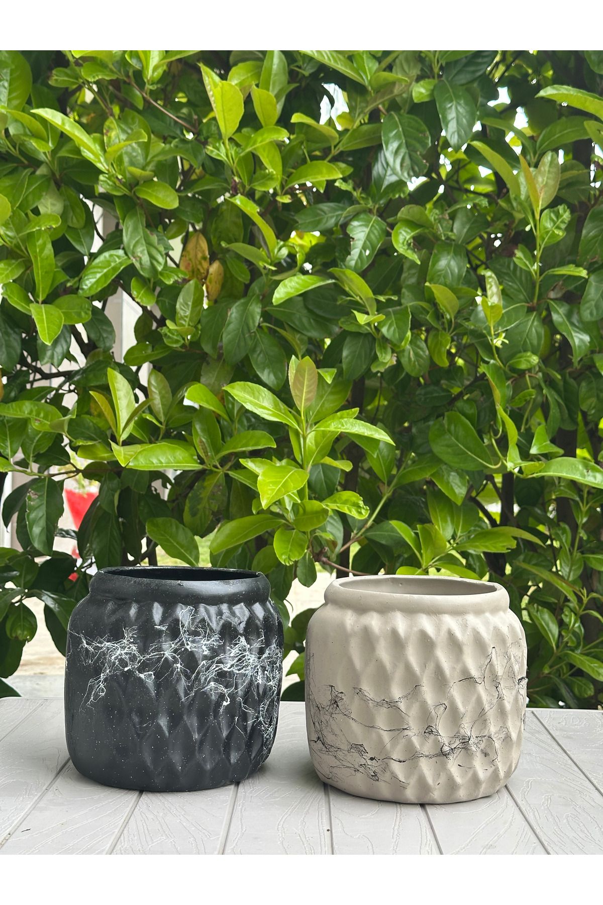 LAVİTTA mermer desenli bitki saksı vazo modern tasarım 18 cm yükseklik 16cm çap (1 adet)