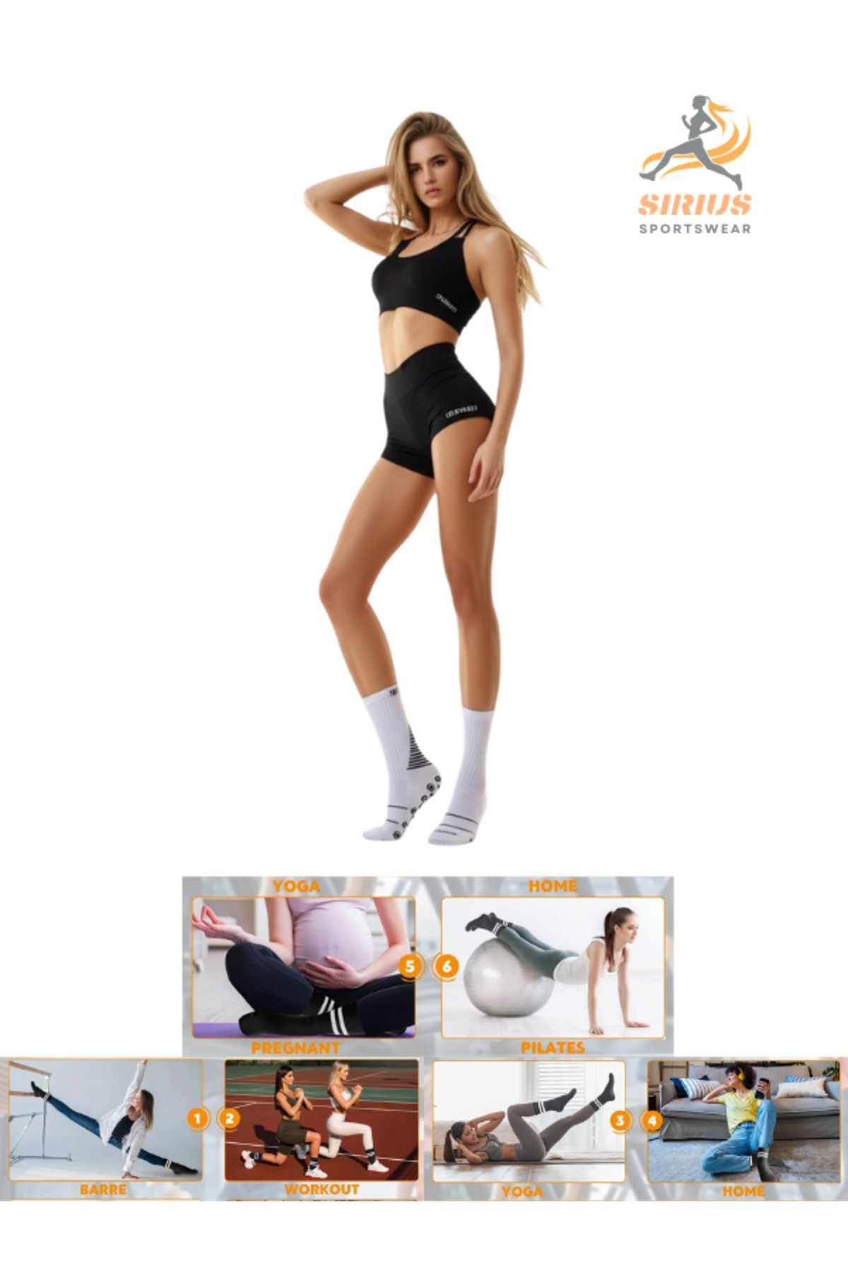 Bellanora Air Pro Performance Kaydırmaz Kauçuk Taban Voleybol Çorabı-Dikişsiz-Terletmez-Beyaz-S-501