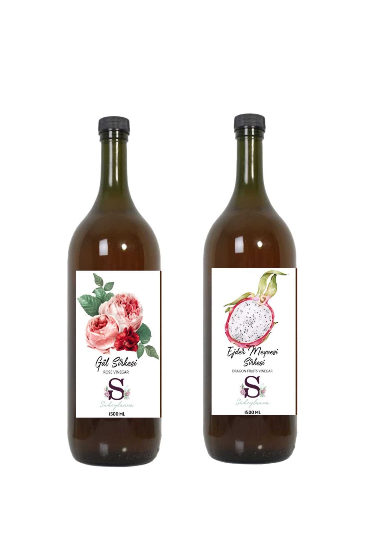 Süheylaana Doğal Gül Sirkesi 1500 Ml - Doğal Ejder Meyvesi Sirkesi 1500 Ml