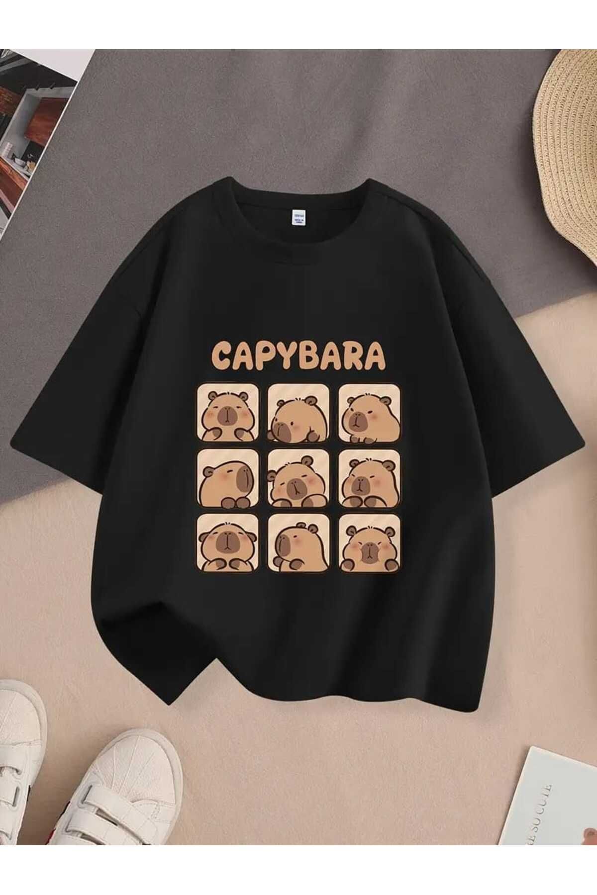 MECH BUTİK CapyBara Baskılı Unisex Tişört T-Shirt