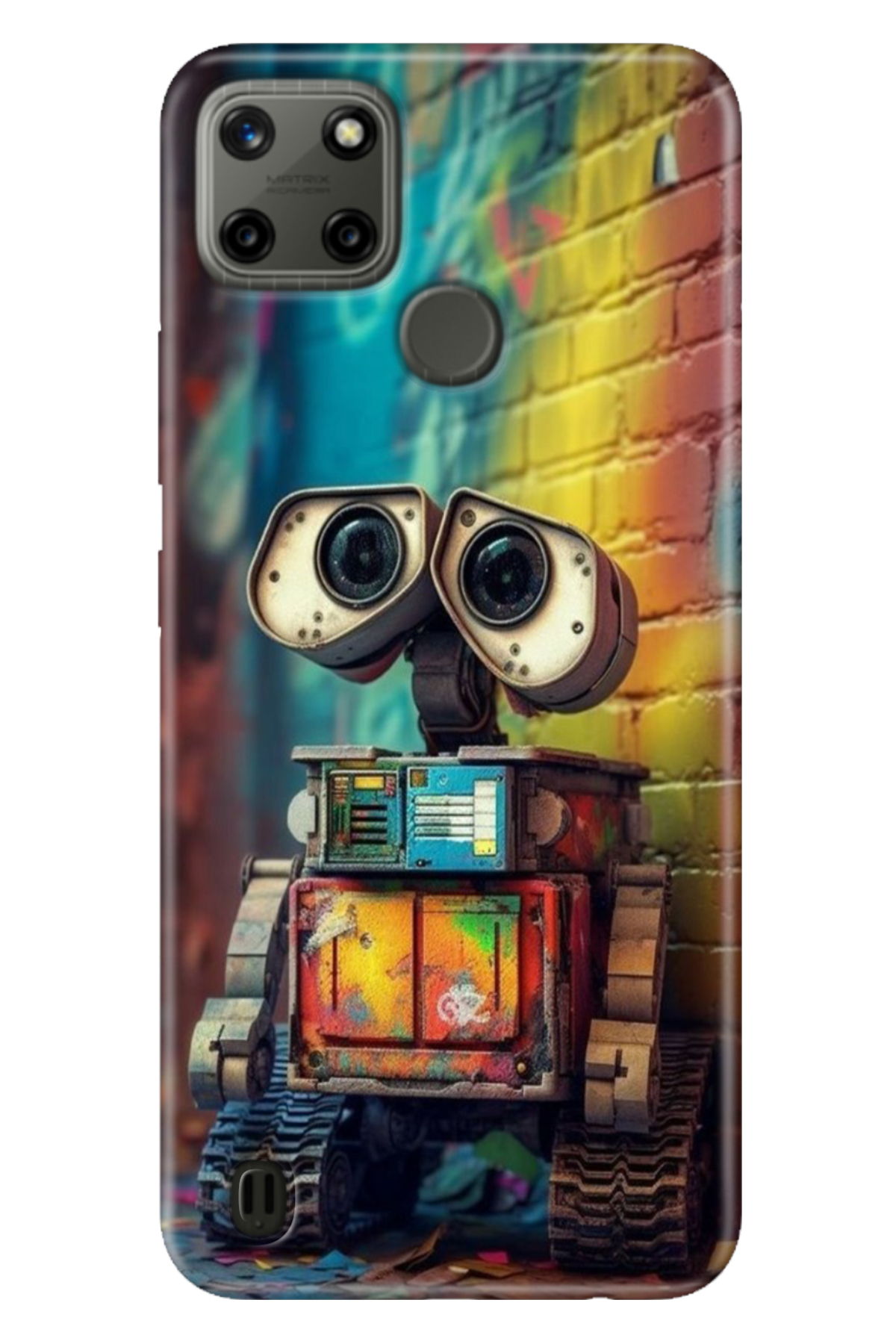 Realme C21Y - Realme C25Y Sheath Colorful TPU UV Printed Patterned Silicone Robotic