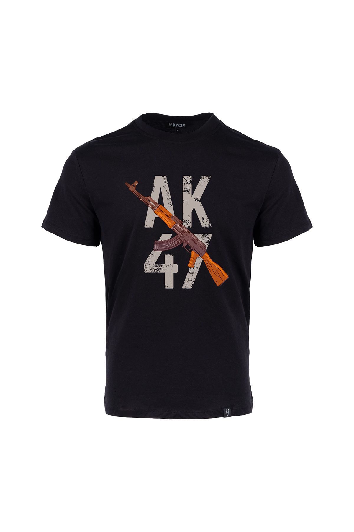 Aygır AK-47 Baskılı Tişört Siyah