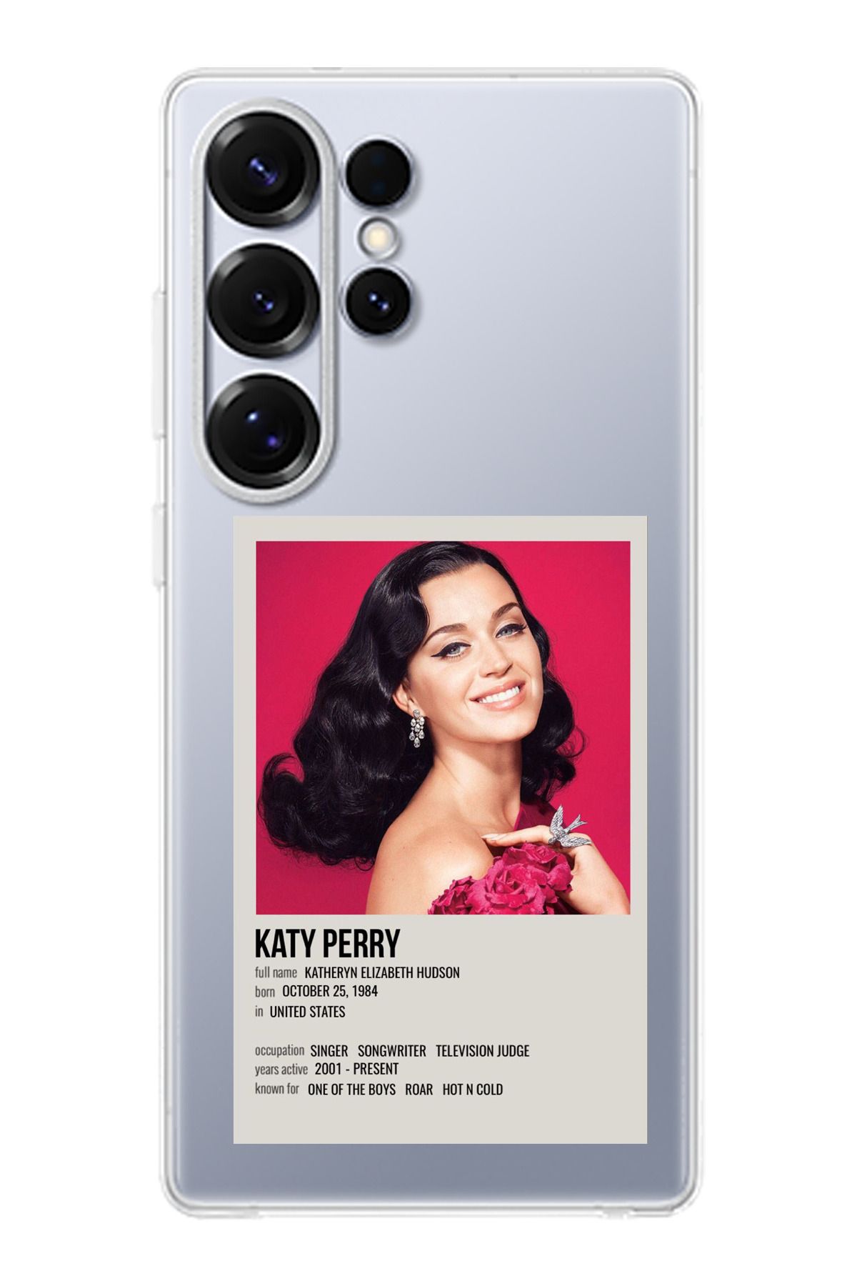 TechTree Samsung Galaxy S25 ULTRA Uyumlu Katy Perry Şeffaf Silikon Kılıf