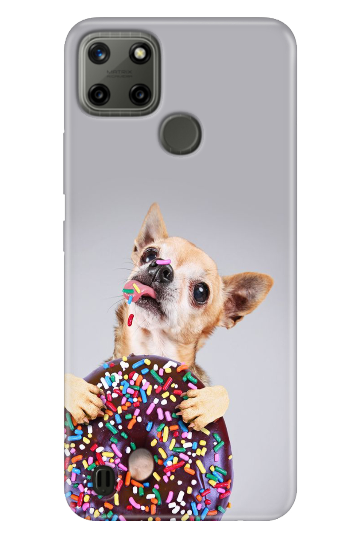 Realme C21Y - Realme C25Y Case Colorful TPU UV Printed Patterned Silicone Donut Dog